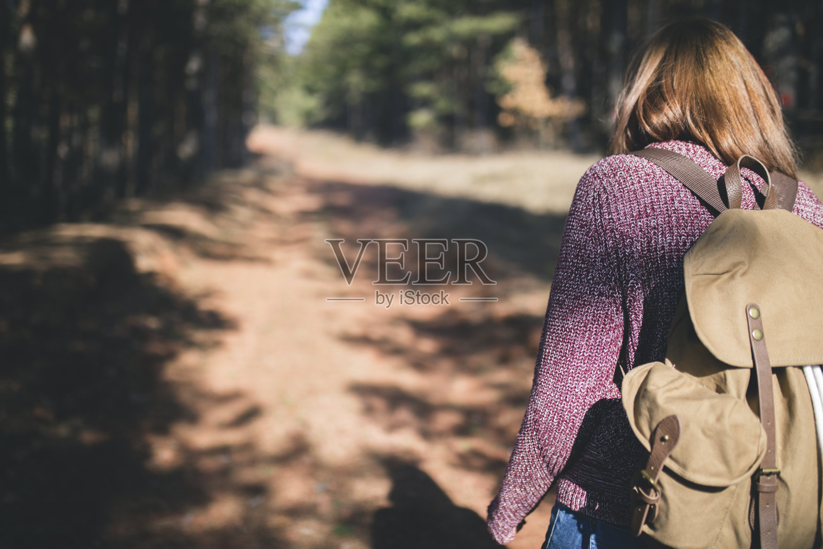 女孩探索自由户外森林照片摄影图片