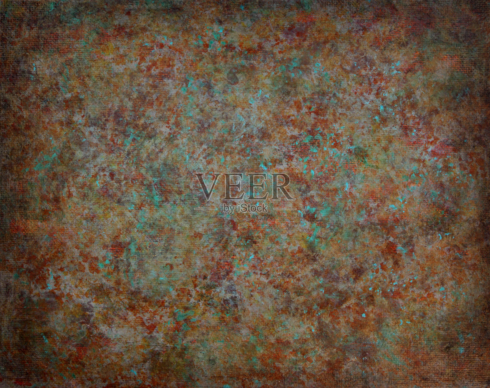 漆成棕色，铁锈色，绿松石色和金色纹理插画图片素材