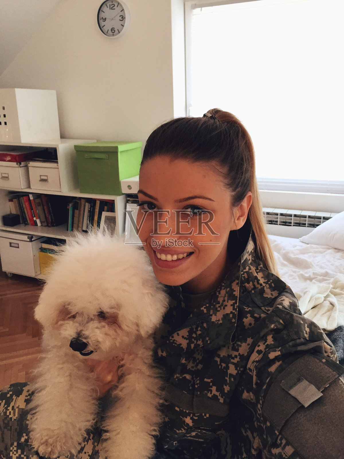 我和我的狗的自拍照片摄影图片