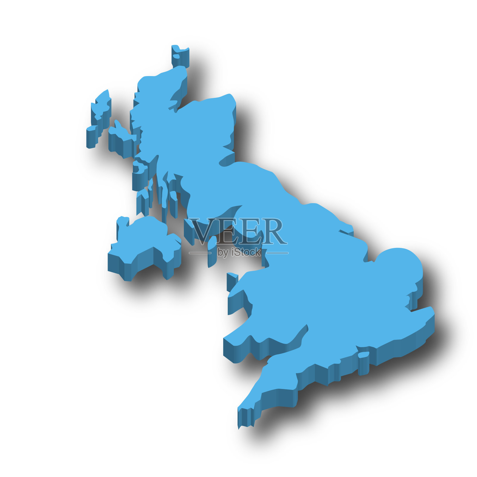 英国3D地图(UK)照片摄影图片