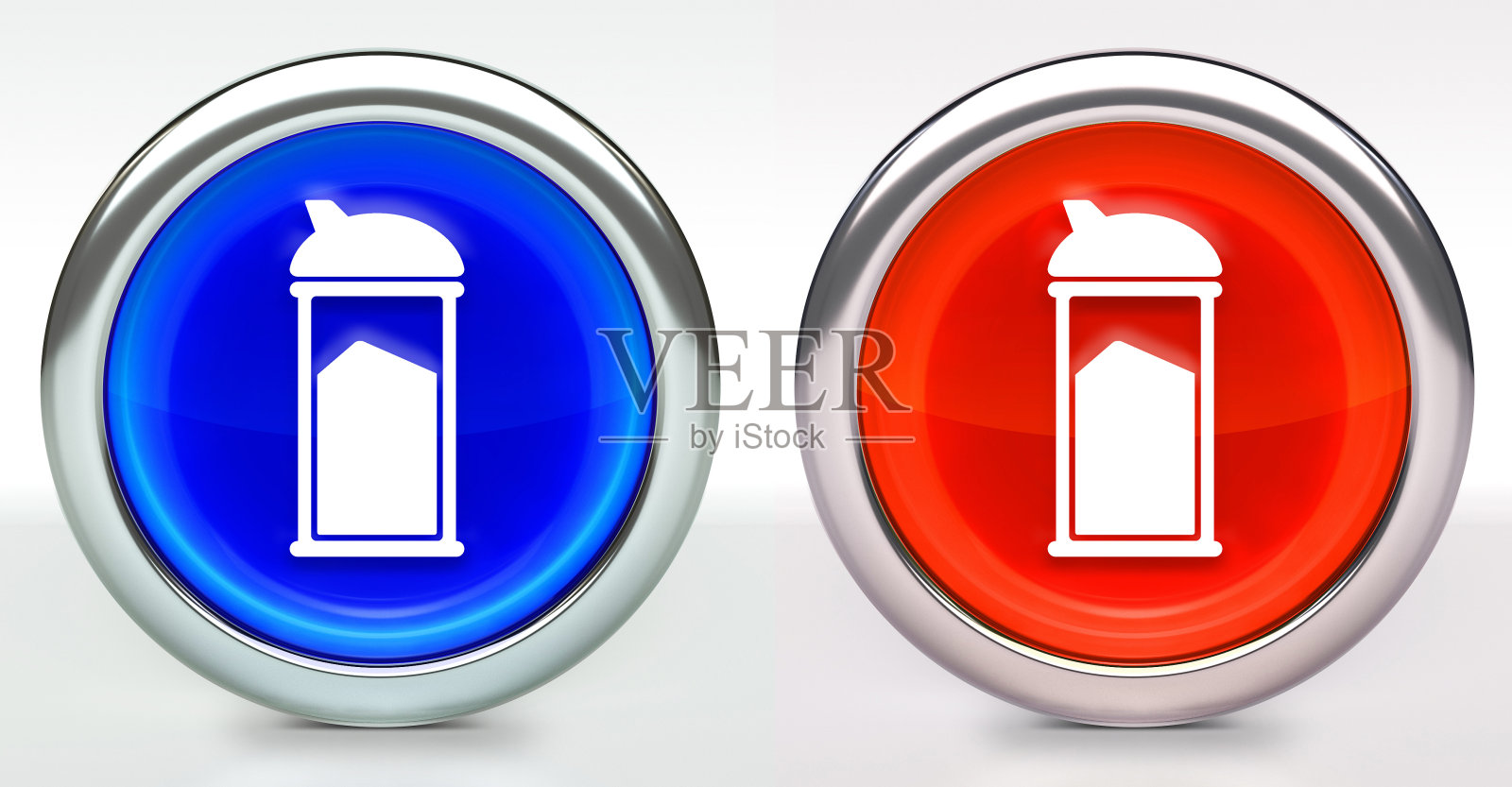 糖罐图标按钮与金属边缘照片摄影图片