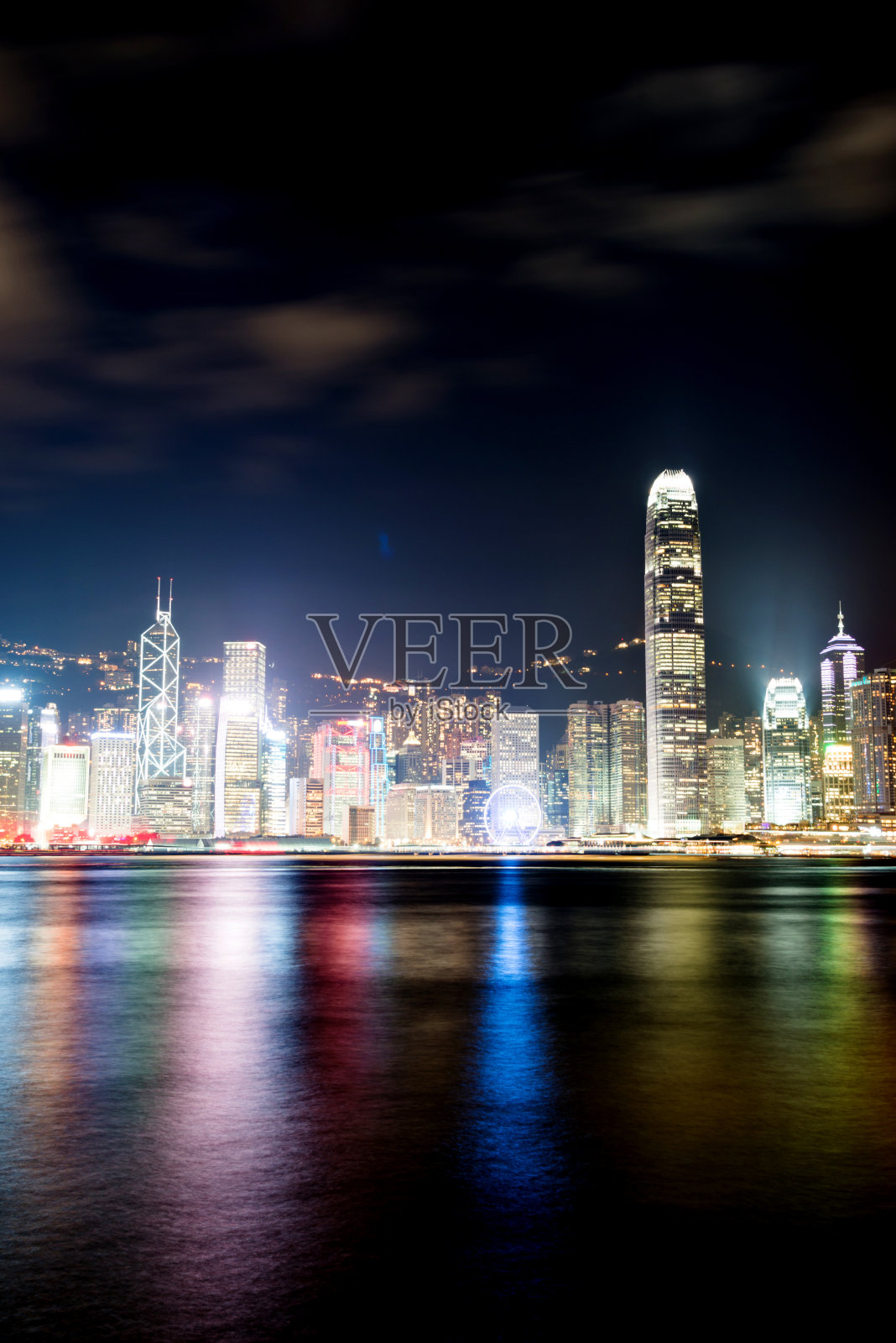 香港和维多利亚港的夜晚照片摄影图片