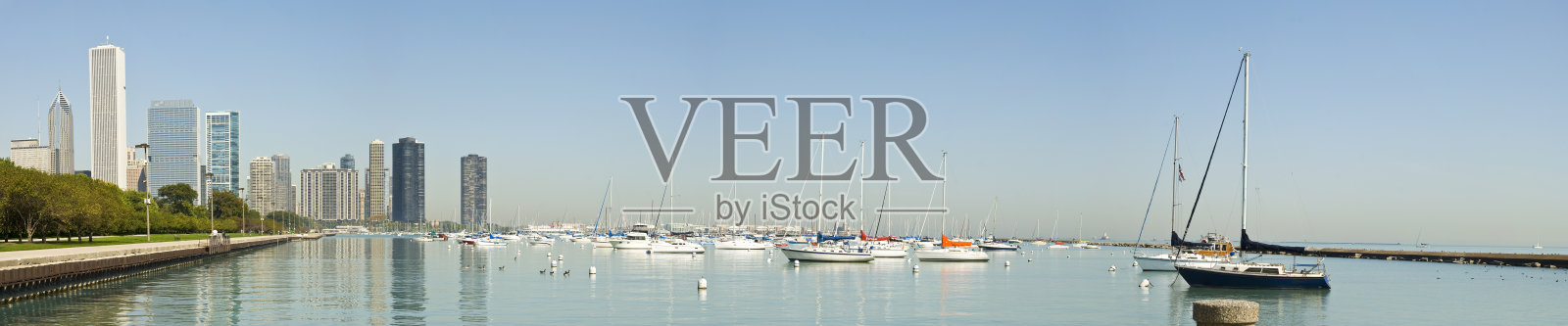 芝加哥港口全景照片摄影图片