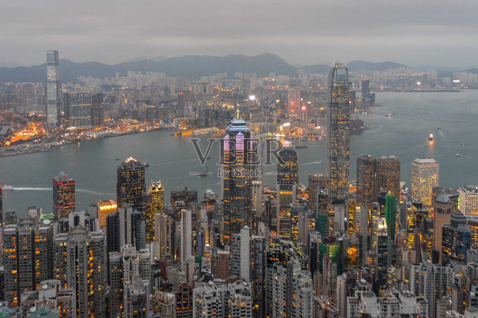 日落时分的香港照片摄影图片