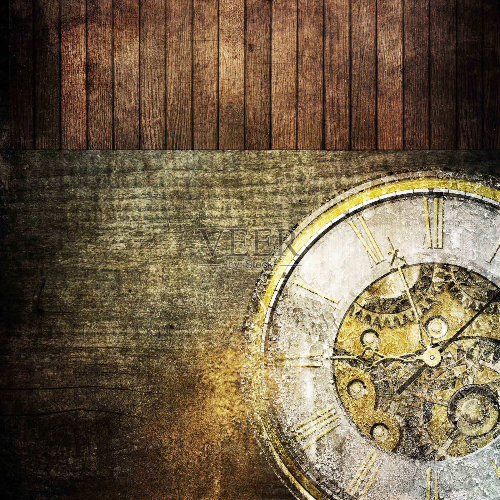 手表与暴露的机构显示车轮和齿轮照片摄影图片