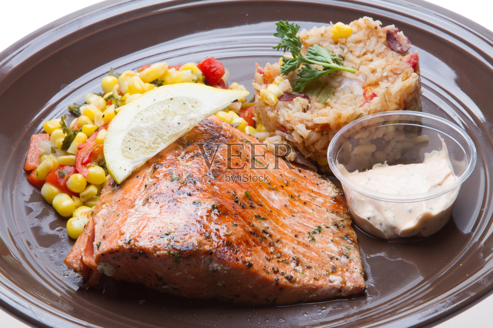 烤鲑鱼柳晚餐照片摄影图片