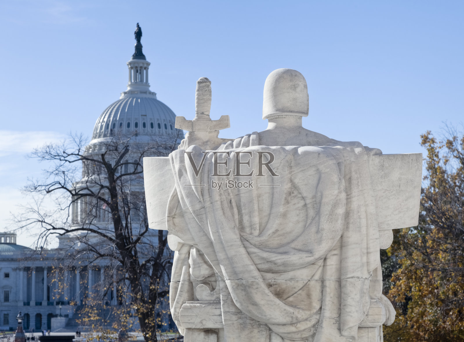 美国最高法院，美国国会大厦和莱克斯雕像照片摄影图片