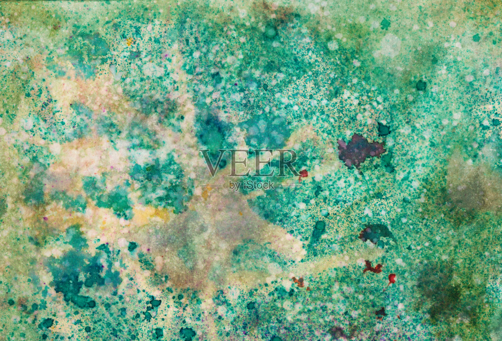 手绘绿松石和绿色斑点背景照片摄影图片