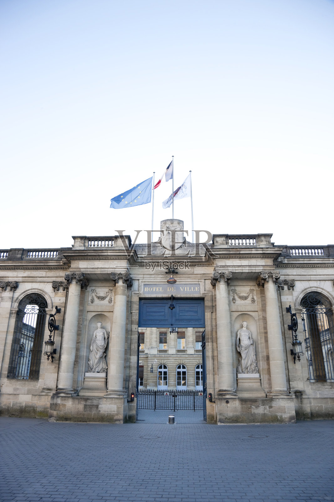 法国波尔多市政厅入口照片摄影图片