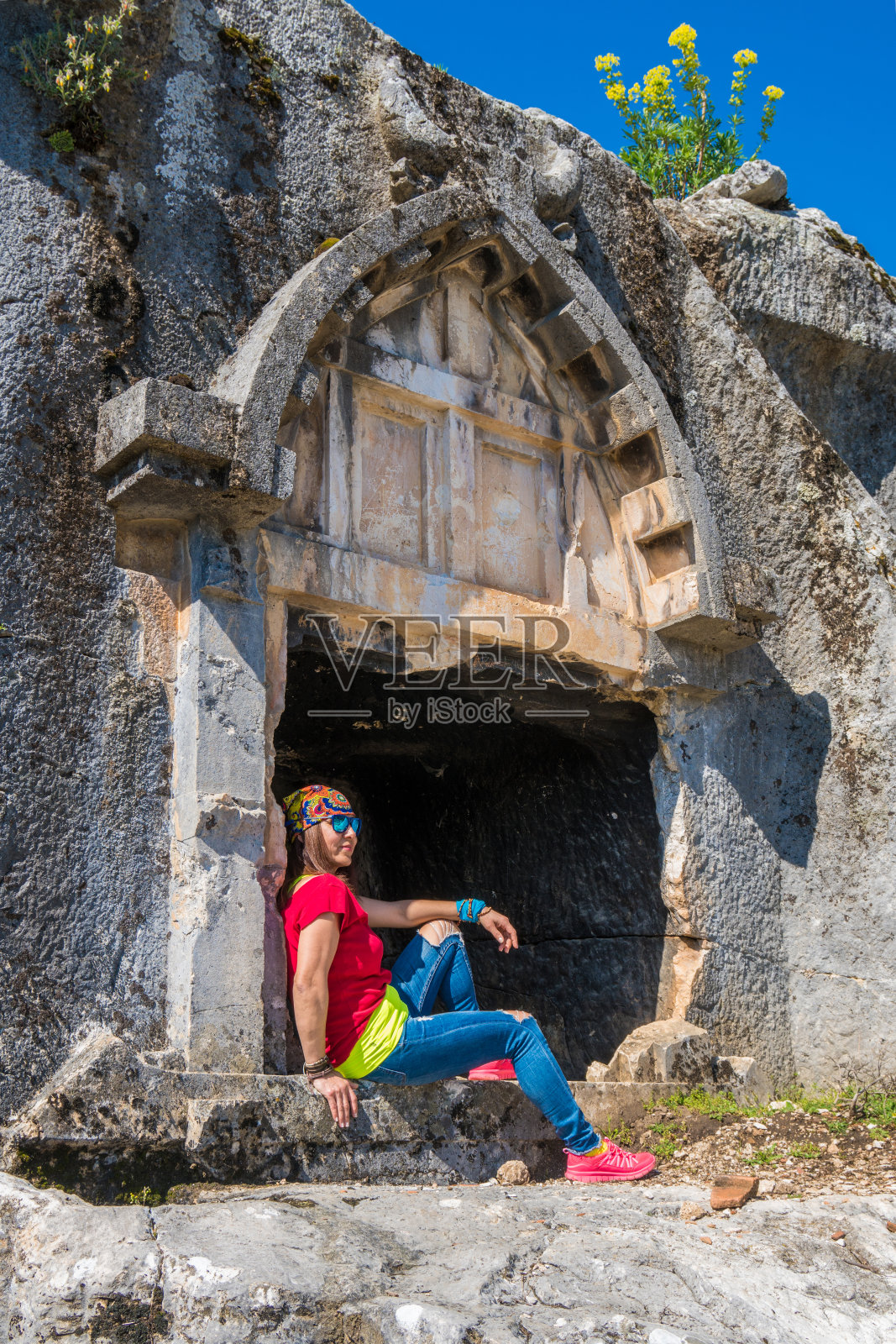 土耳其费提耶的皮纳拉古城。照片摄影图片