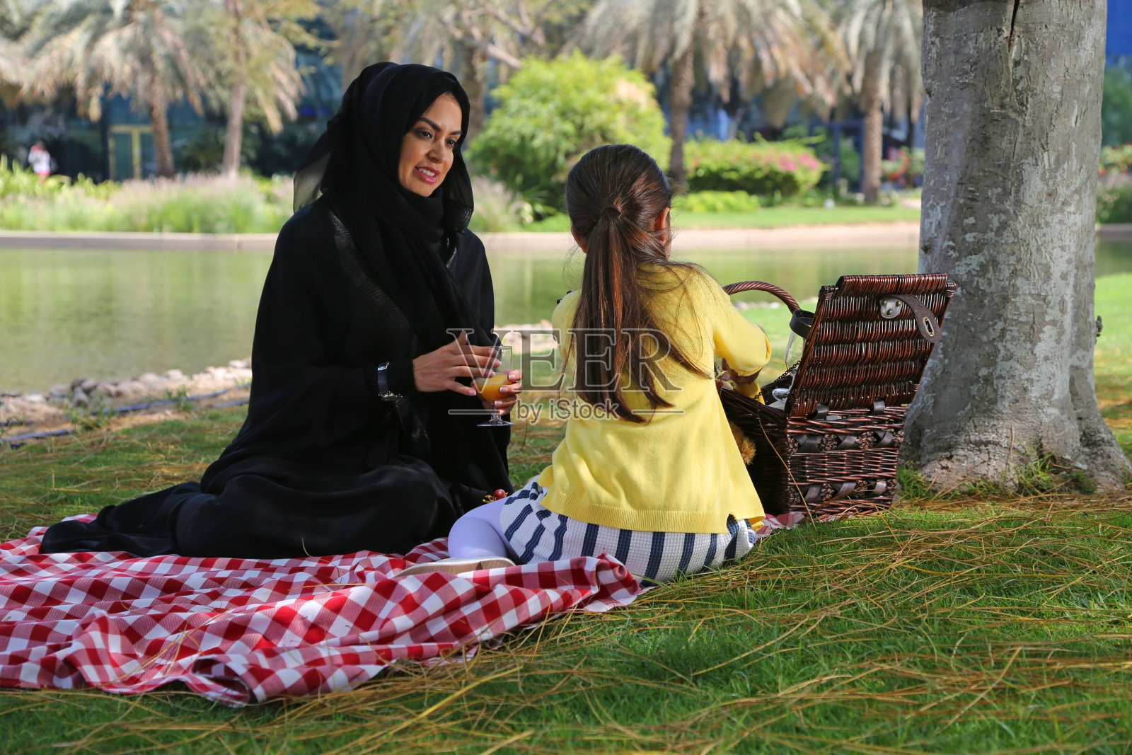阿拉伯家庭野餐休闲时光照片摄影图片