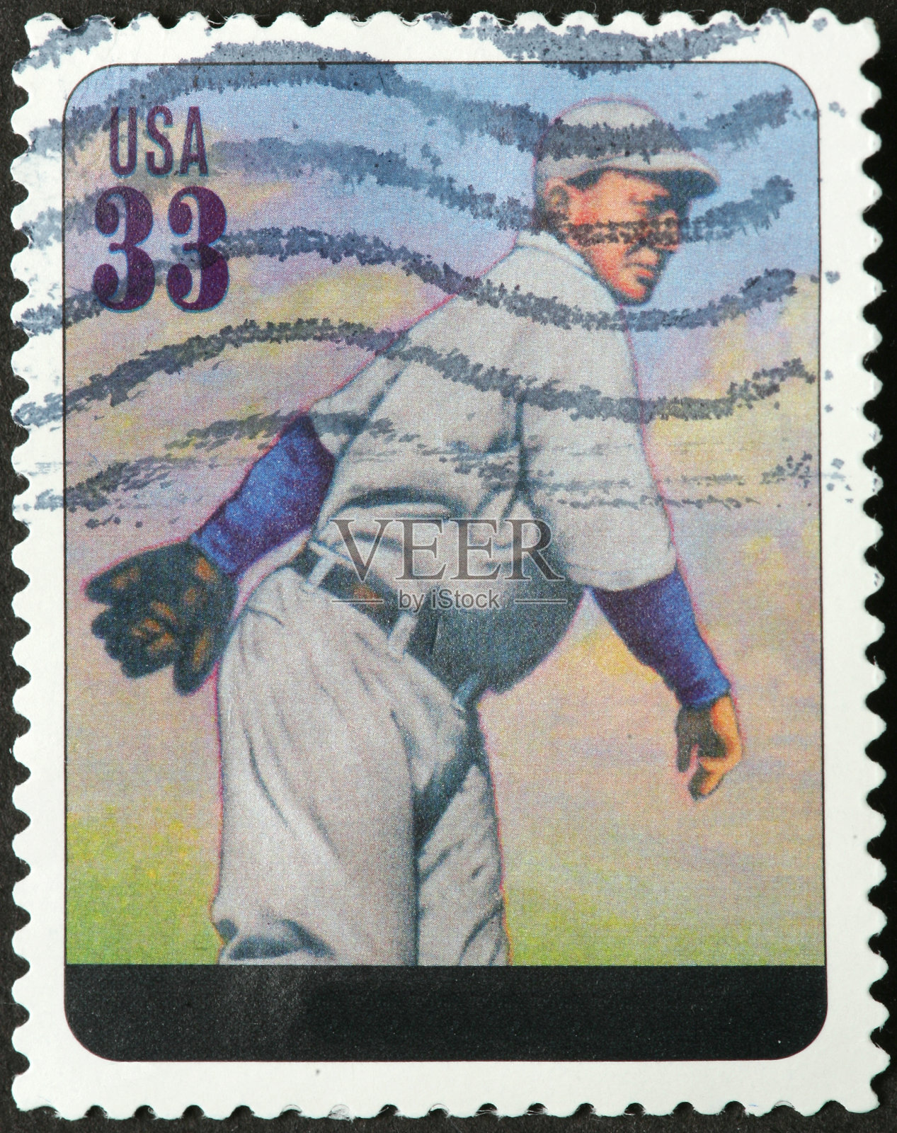邮票上的棒球投手照片摄影图片