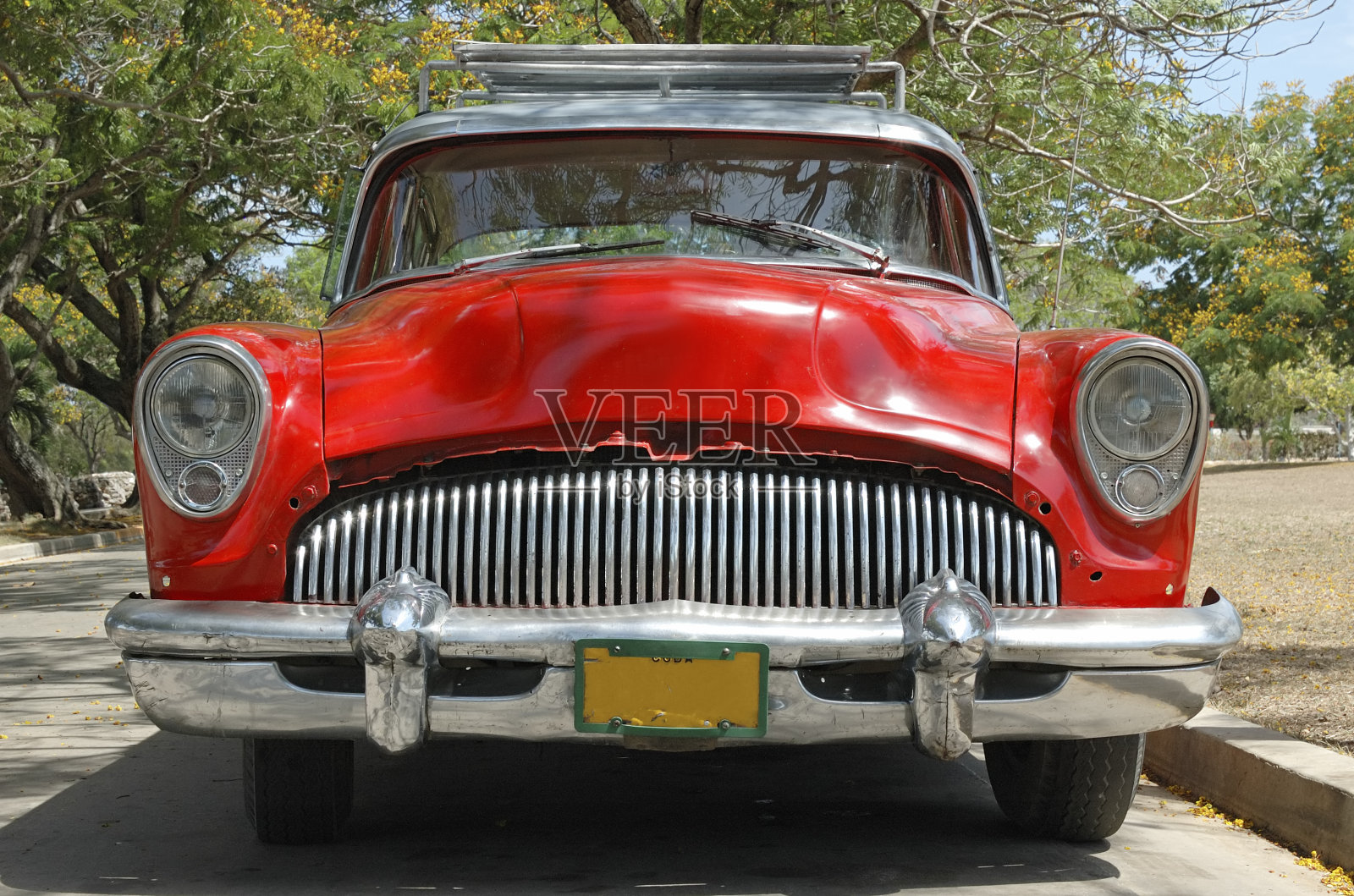 古巴老车照片摄影图片