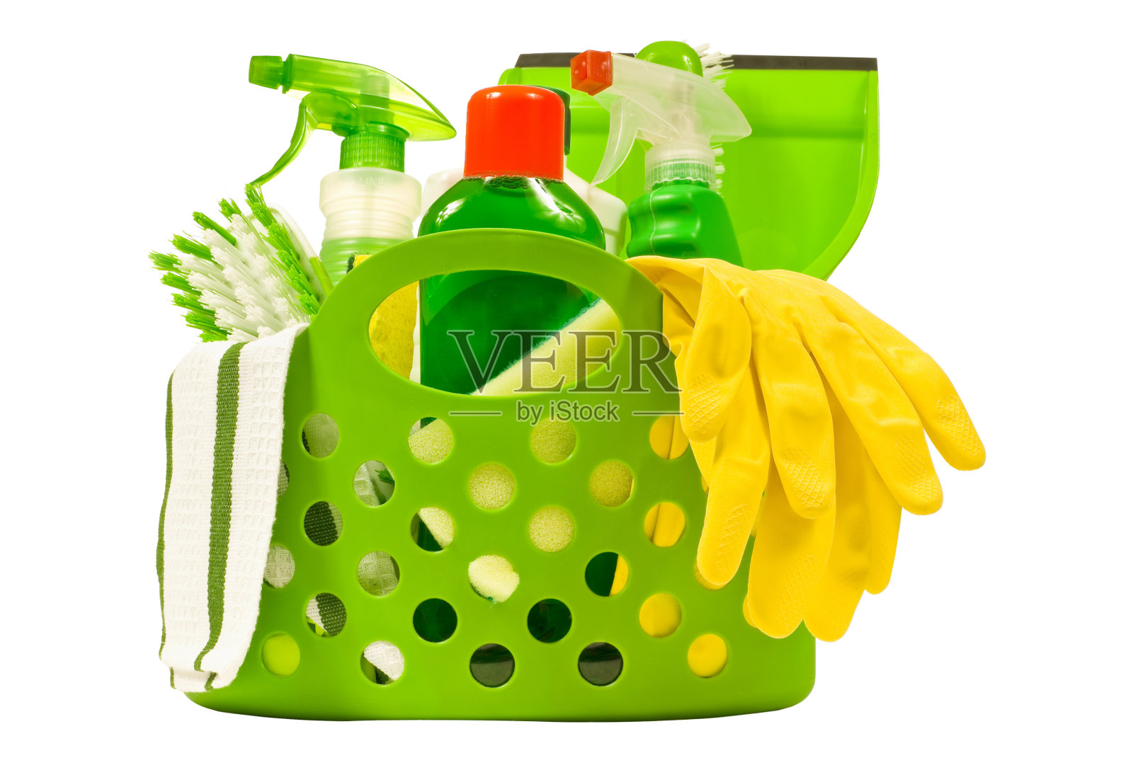 戴手套的清洁用品照片摄影图片