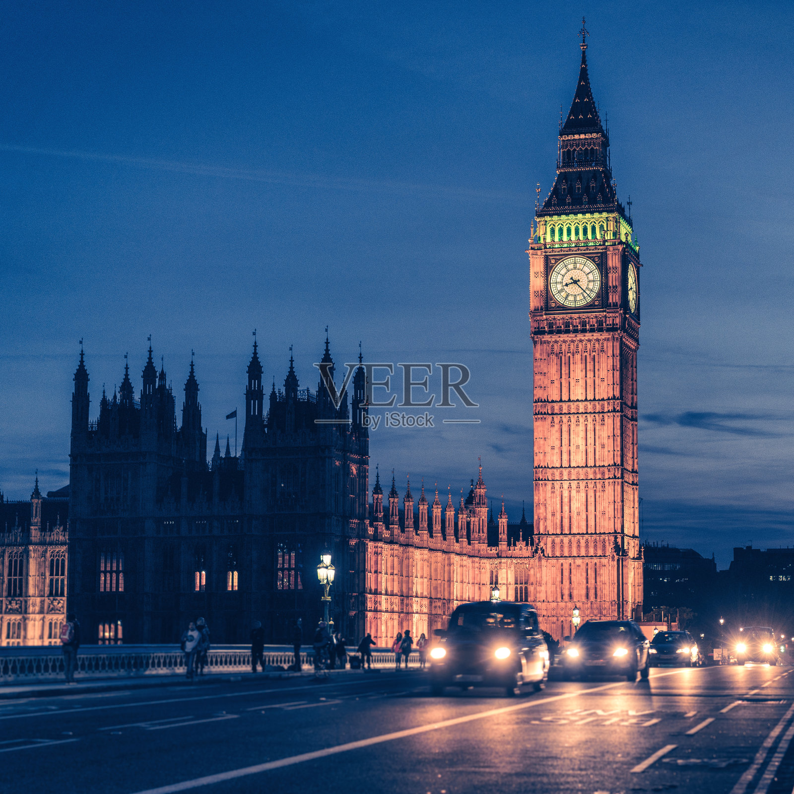 威斯敏斯特桥和伦敦的大本钟照片摄影图片