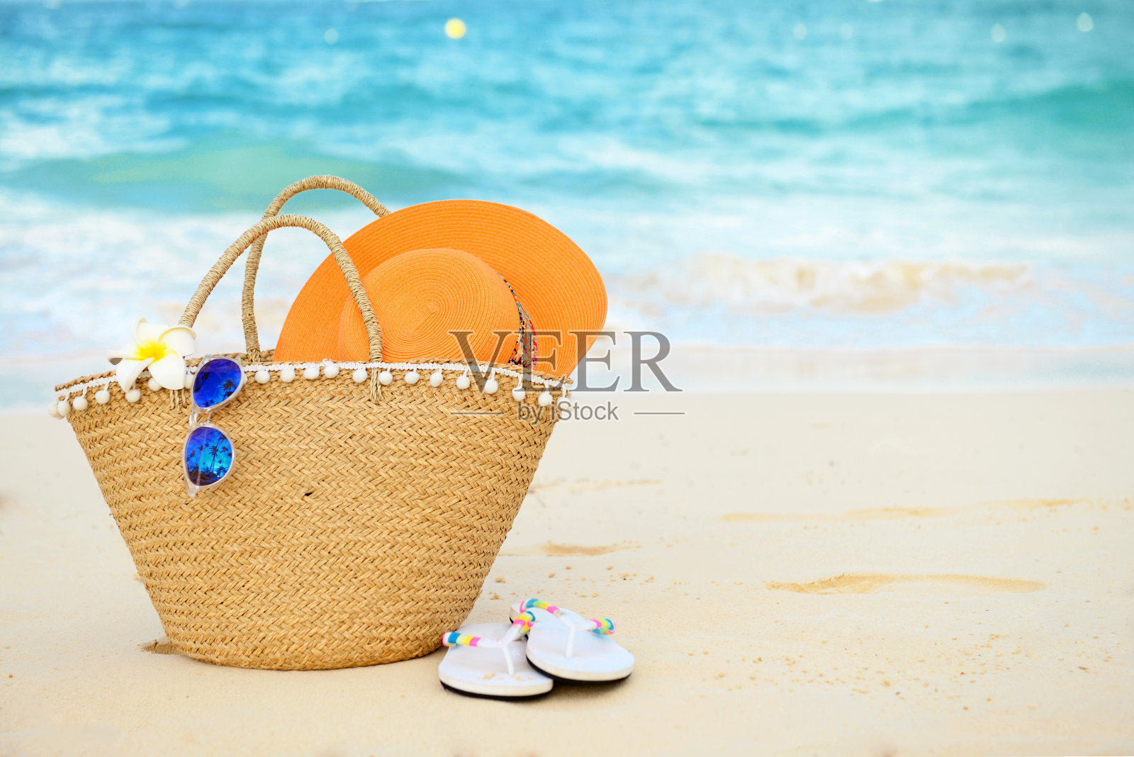 海滩配饰特写照片摄影图片