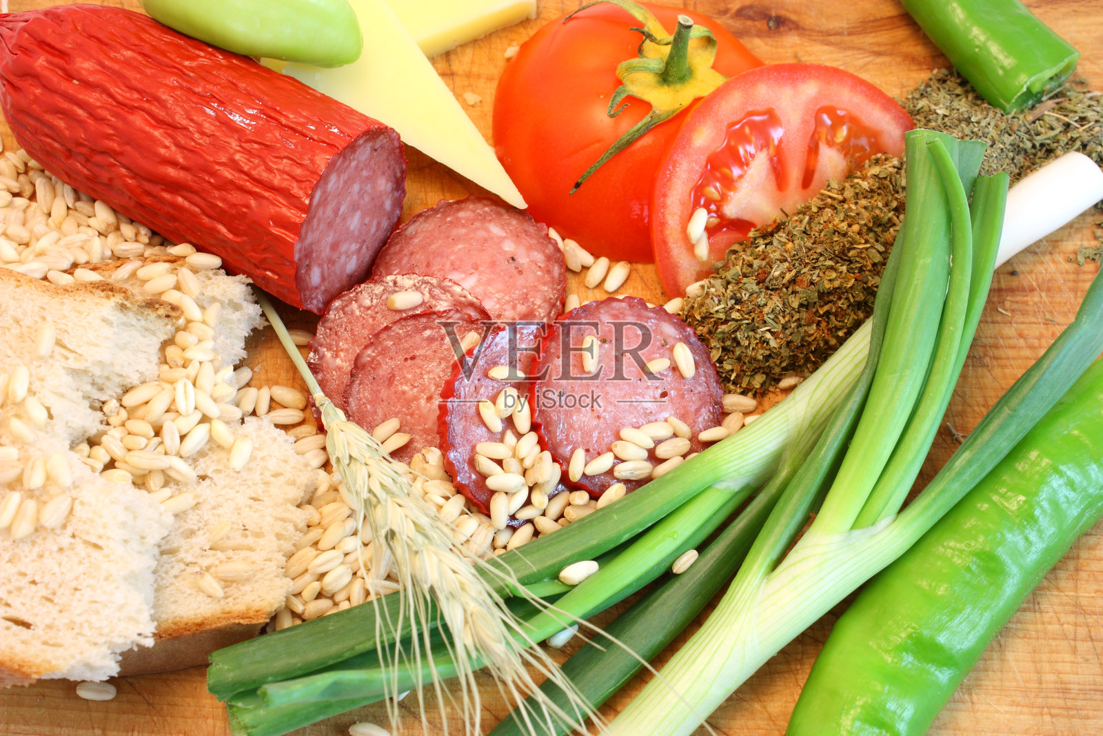 香肠和蔬菜照片摄影图片