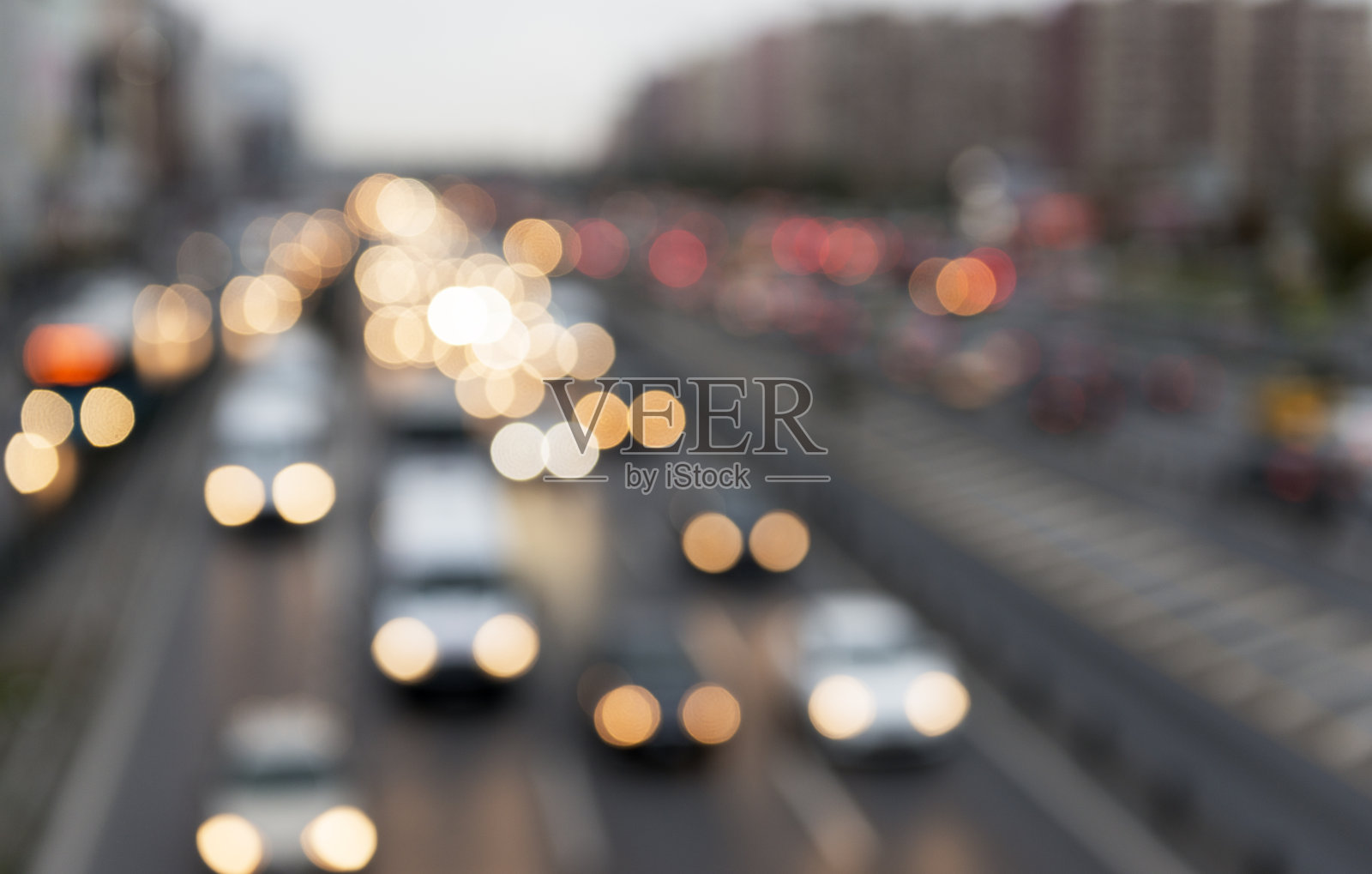 道路上车辆的交通抽象灯光背景照片摄影图片