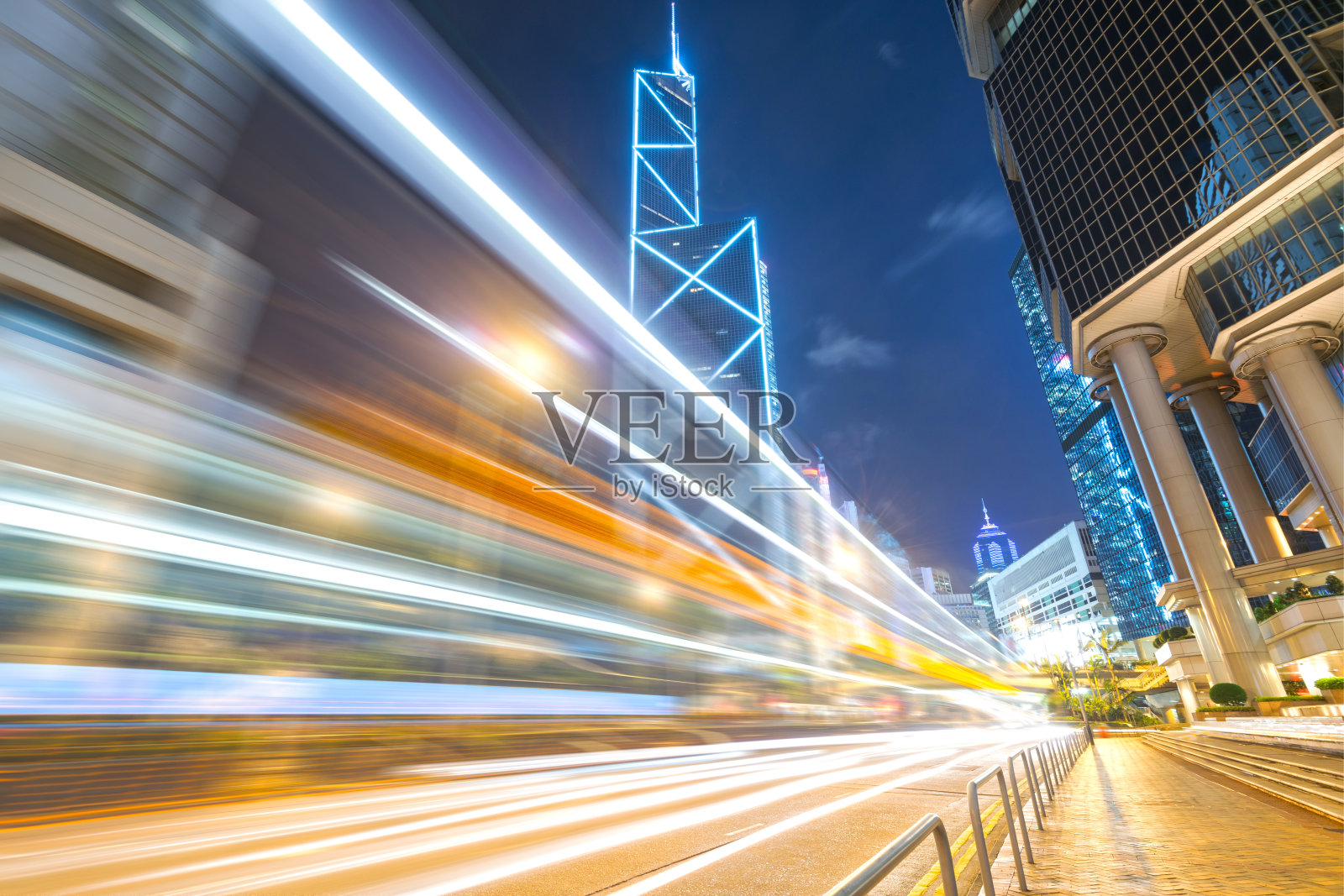 香港夜间的交通状况照片摄影图片