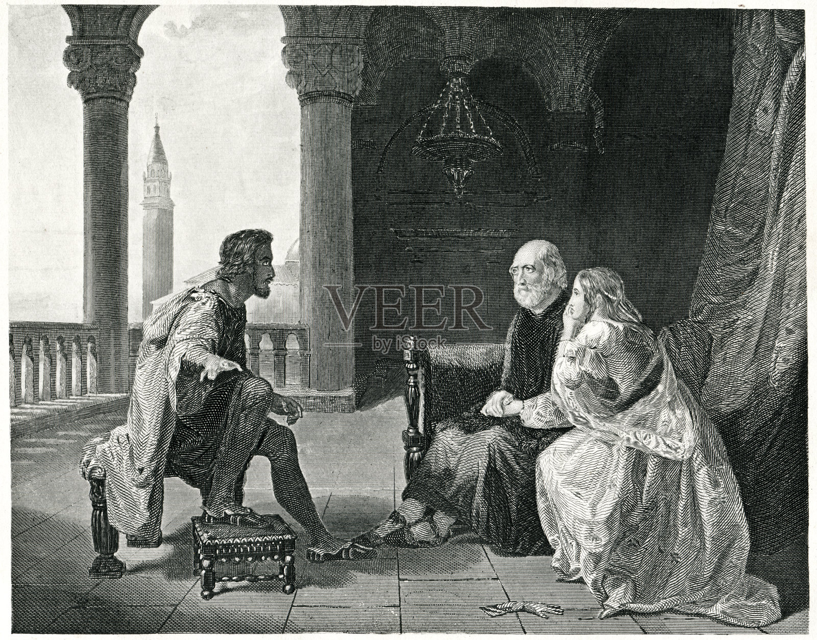 奥赛罗讲述他的冒险插画图片素材