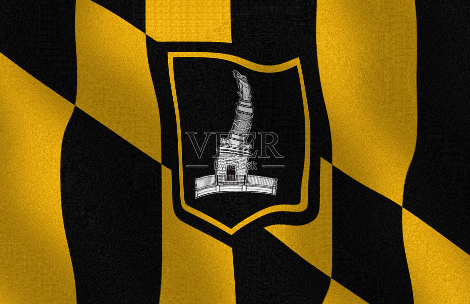 舞动着马里兰州巴尔的摩市旗系列照片摄影图片