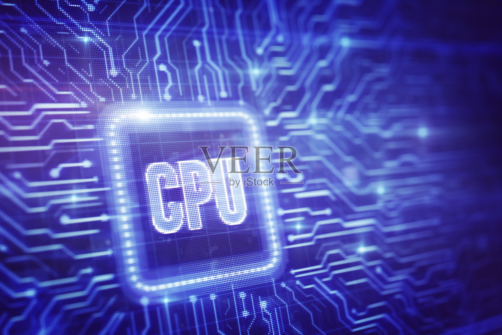 计算机芯片/ CPU概念插画图片素材