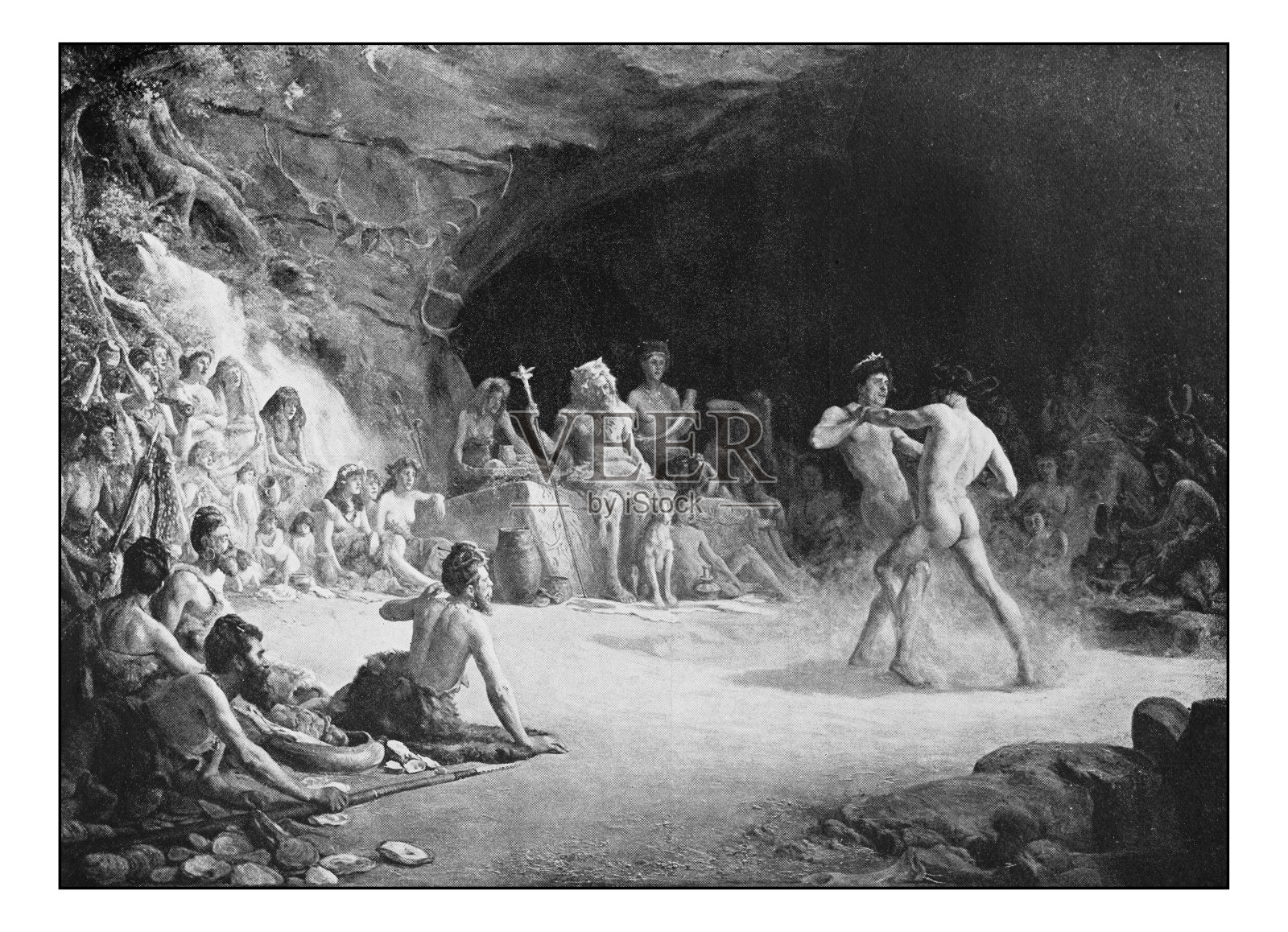 绘画点印照片：战斗插画图片素材