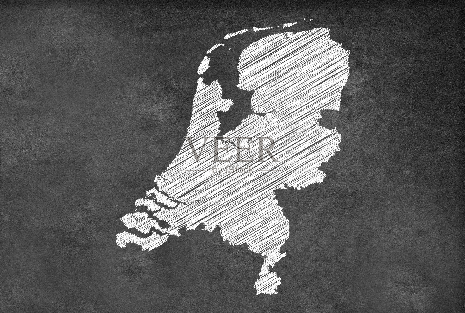 数字荷兰地图在黑板上照片摄影图片