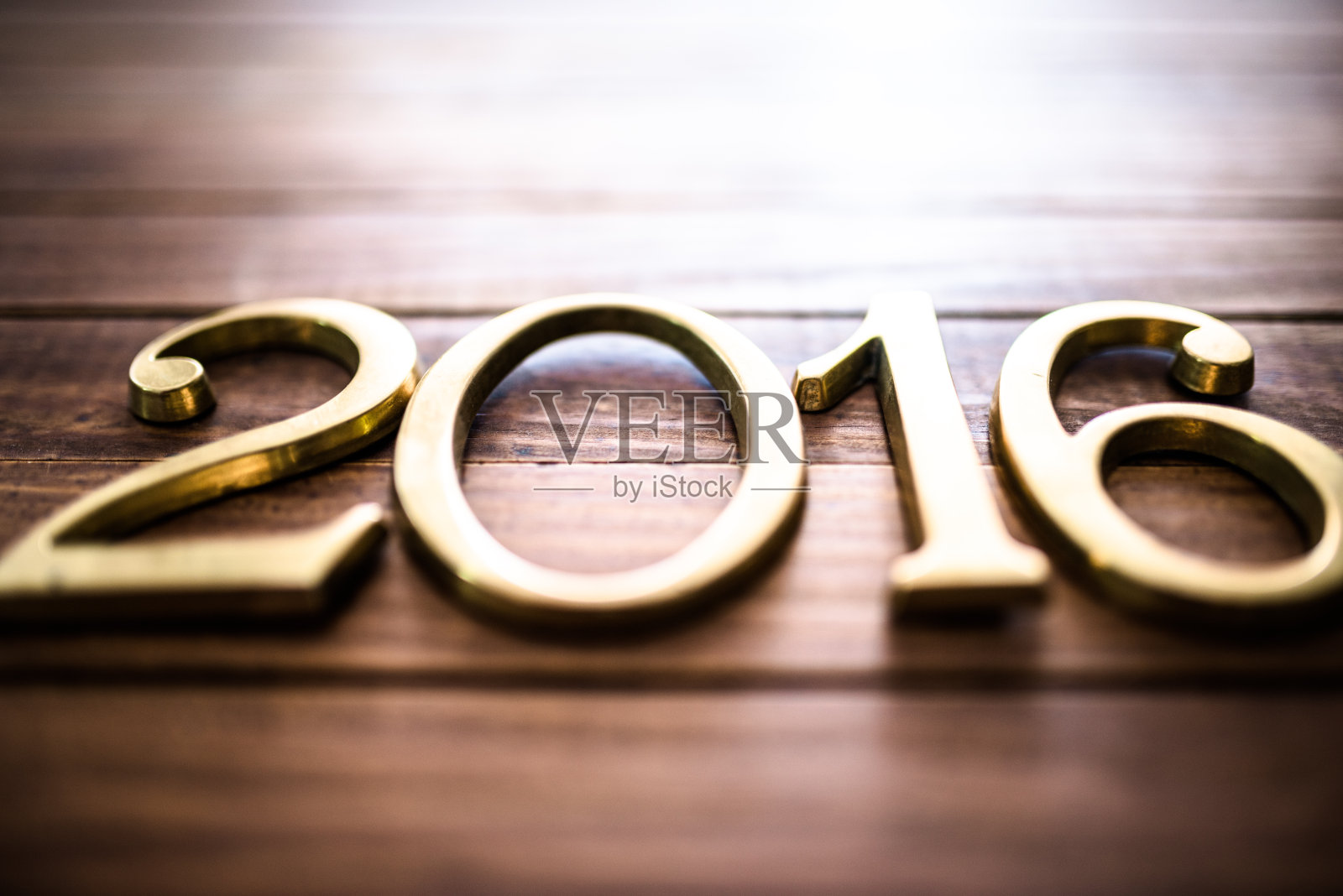 2016年新年在木板上照片摄影图片