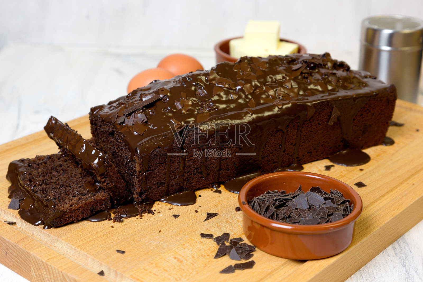 巧克力蛋糕与烘焙材料照片摄影图片