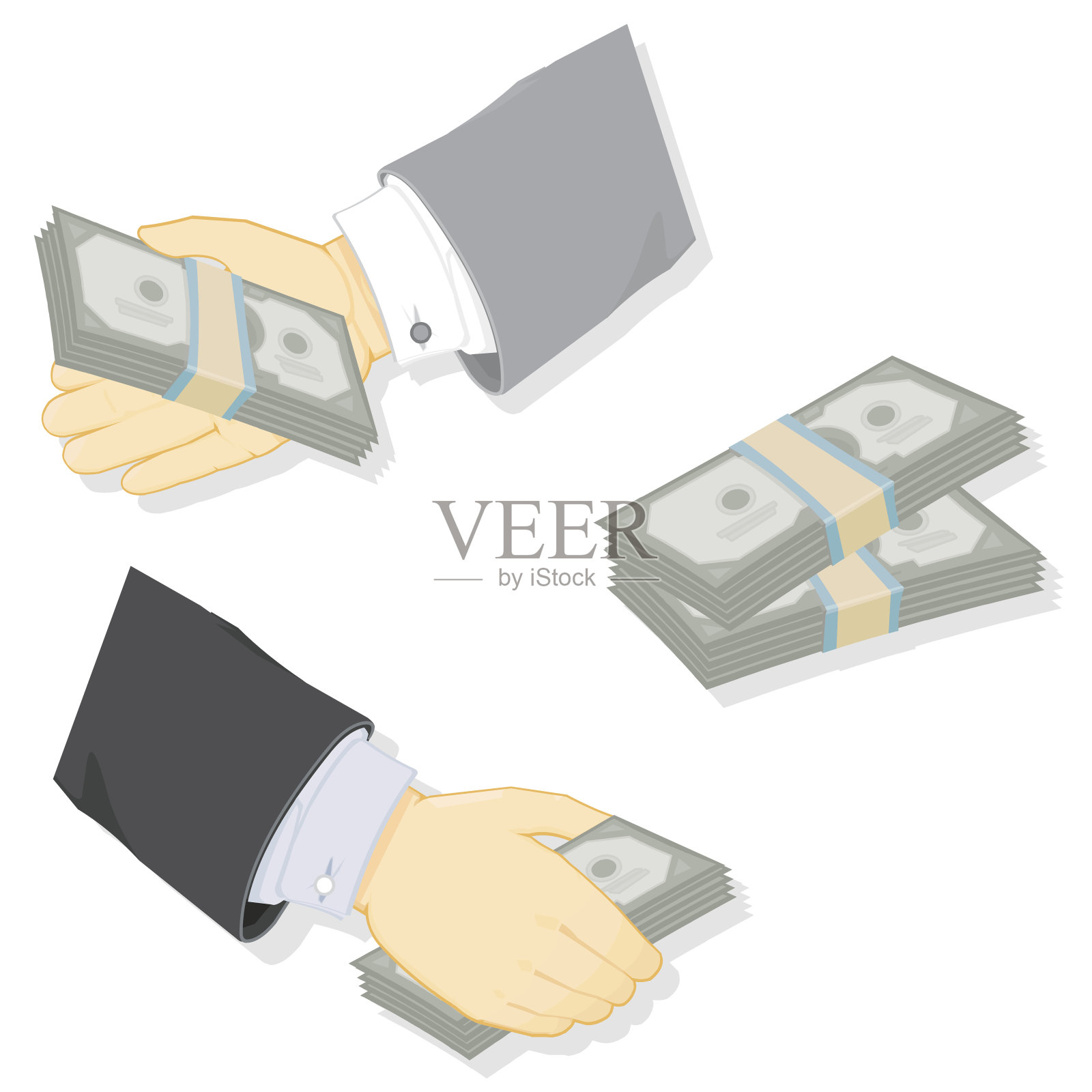 手中持有现金插画图片素材