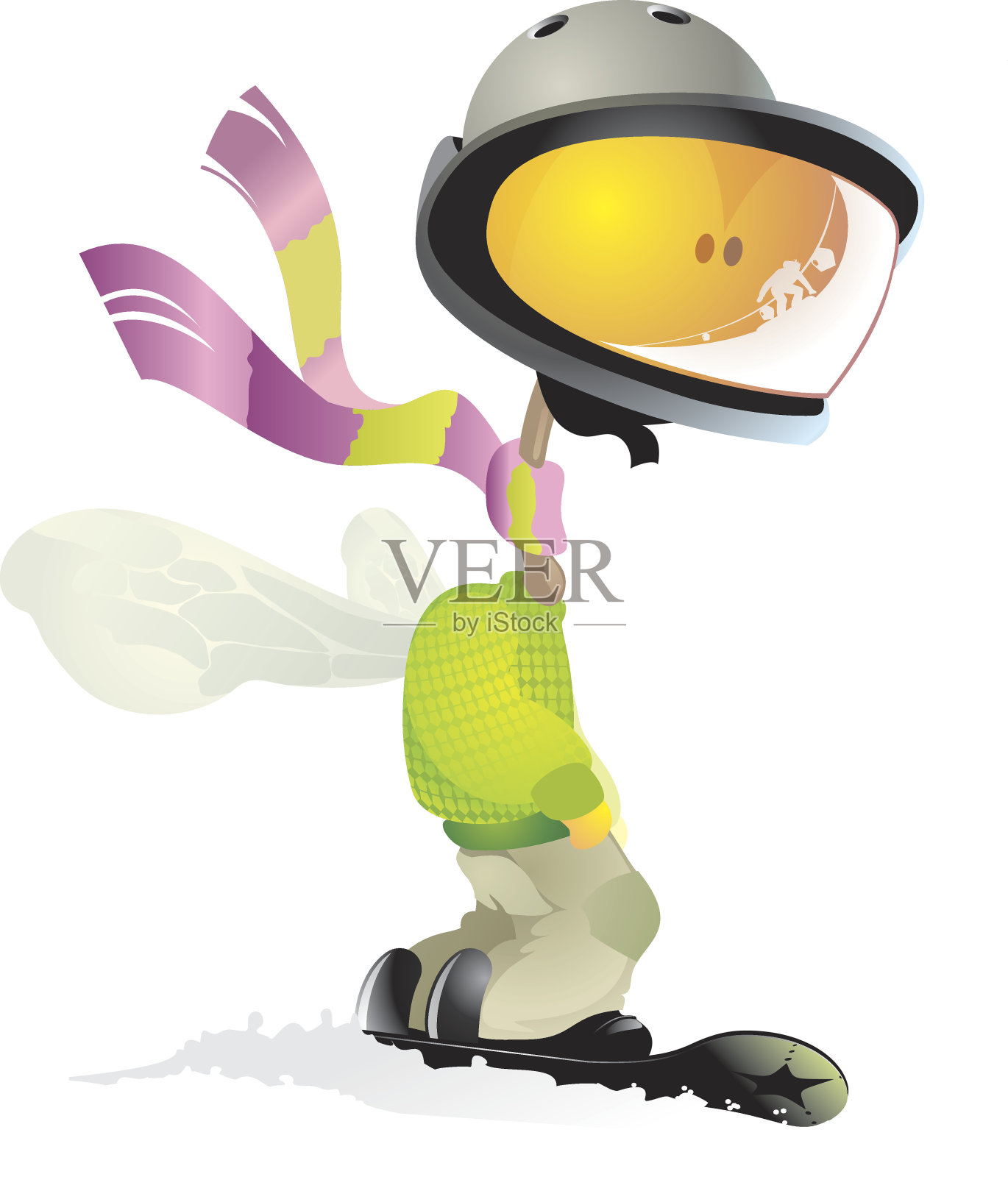 滑雪插画图片素材