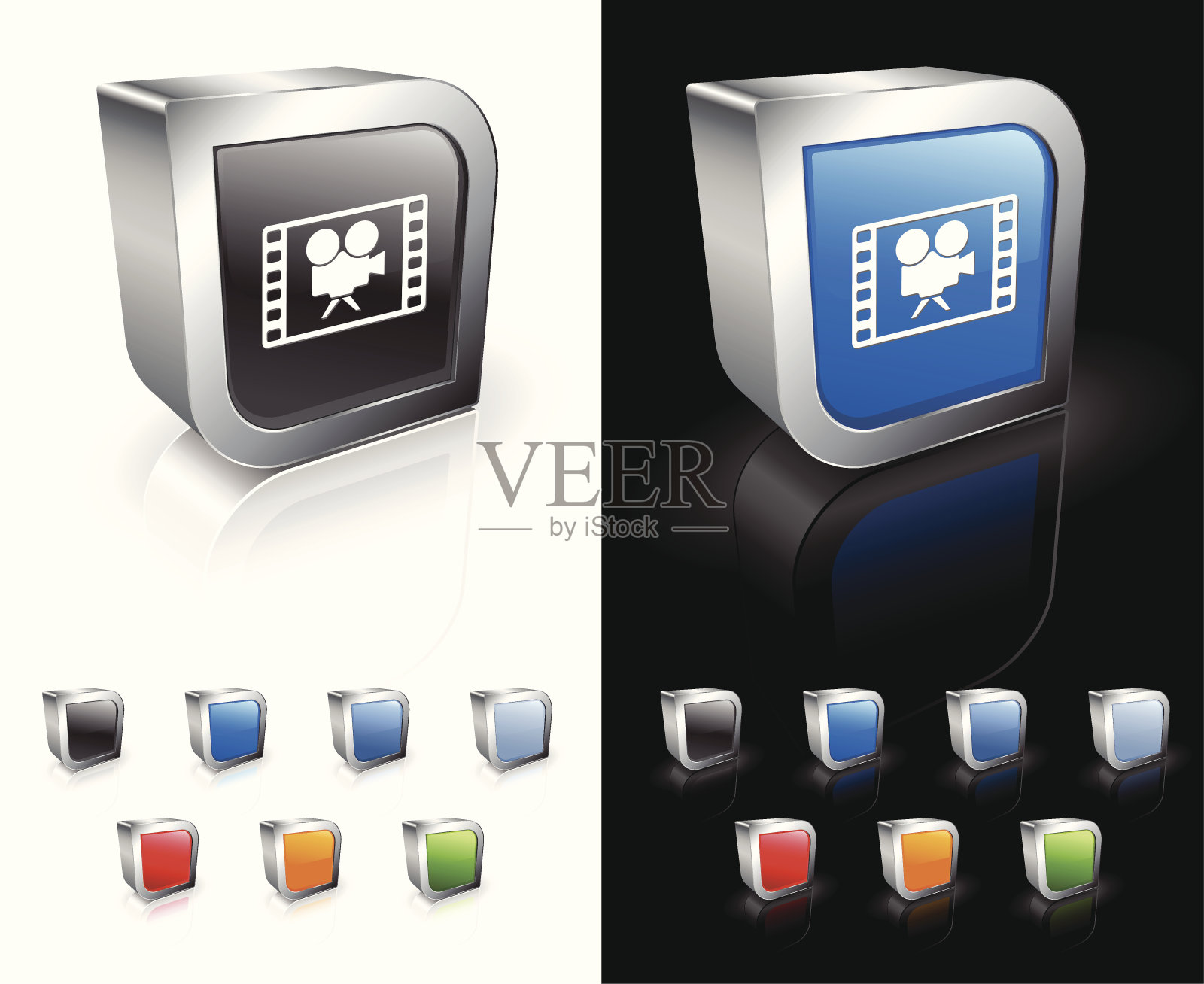 电影卷轴3D版权免费矢量艺术图标素材