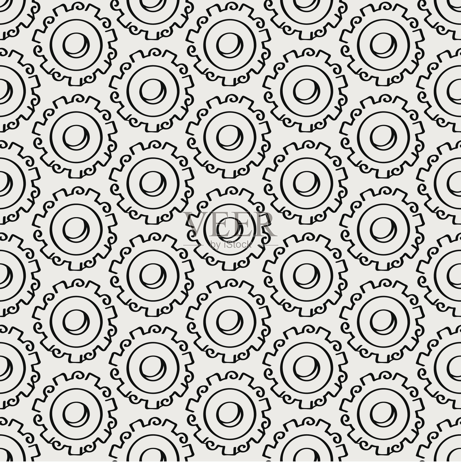 无缝齿轮模式插画图片素材