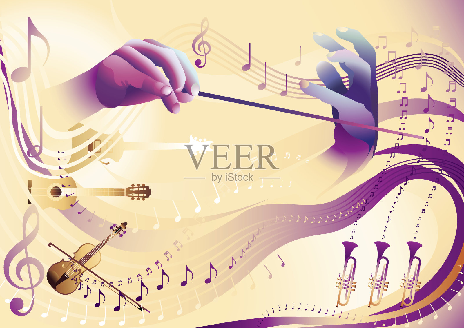 音乐流插画图片素材