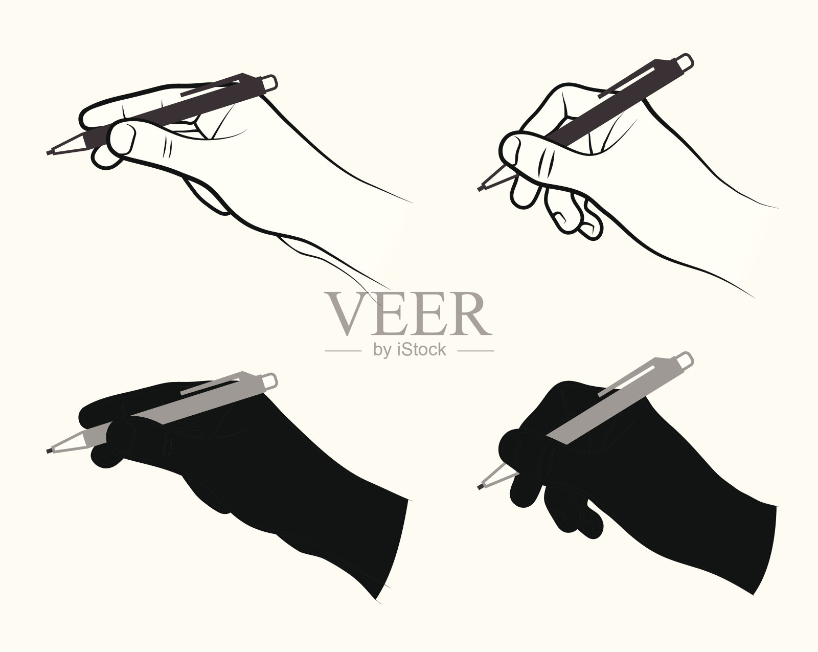 手持铅笔设计元素图片