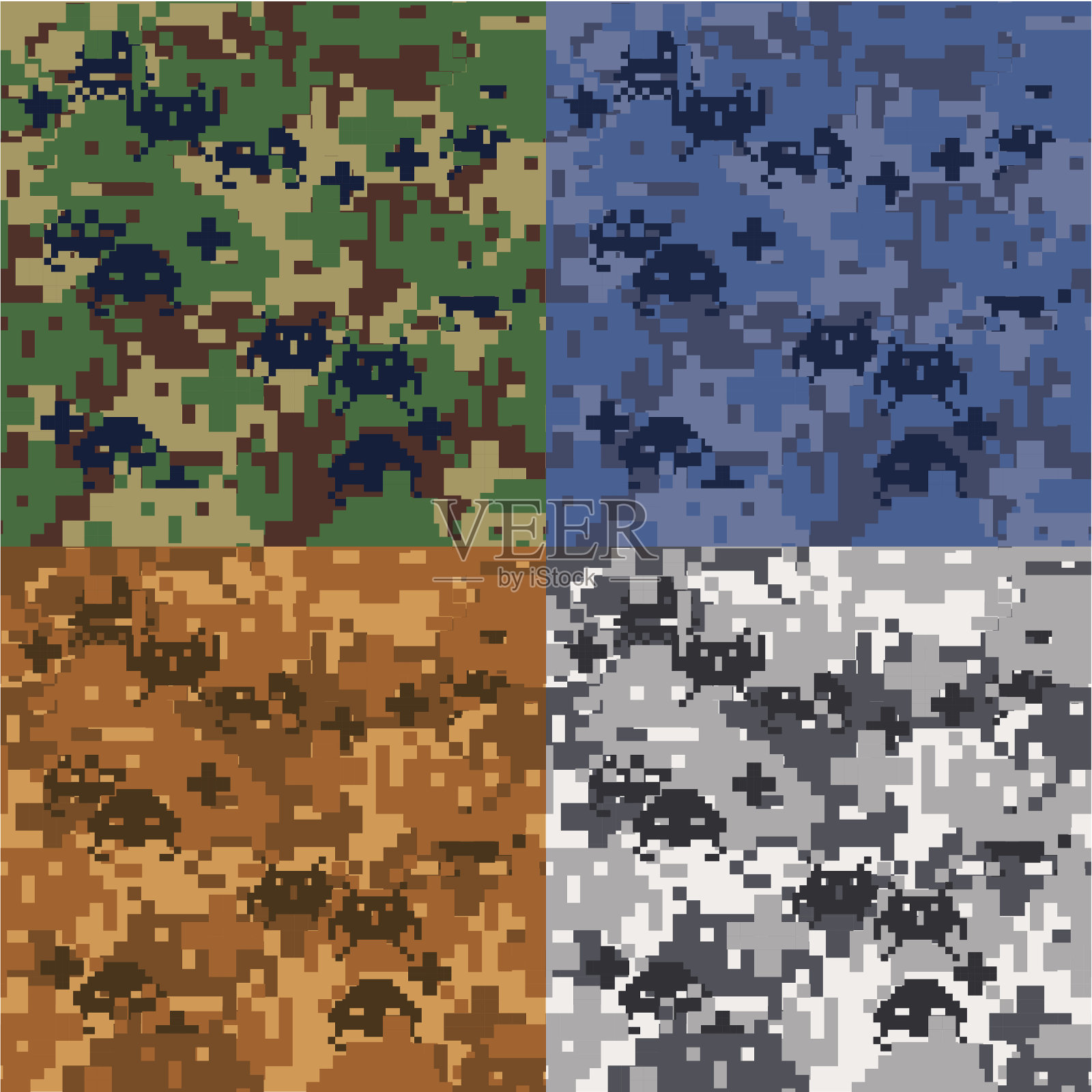 无缝的数字Camoflage插画图片素材