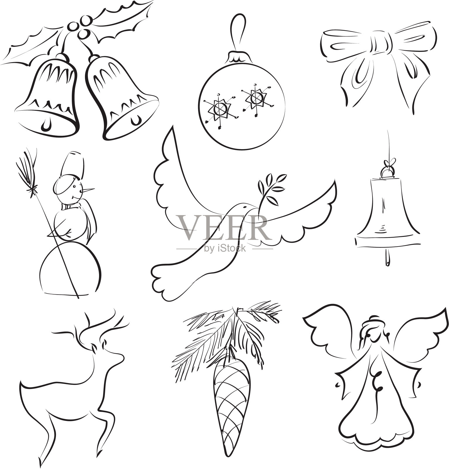 圣诞节元素插画图片素材