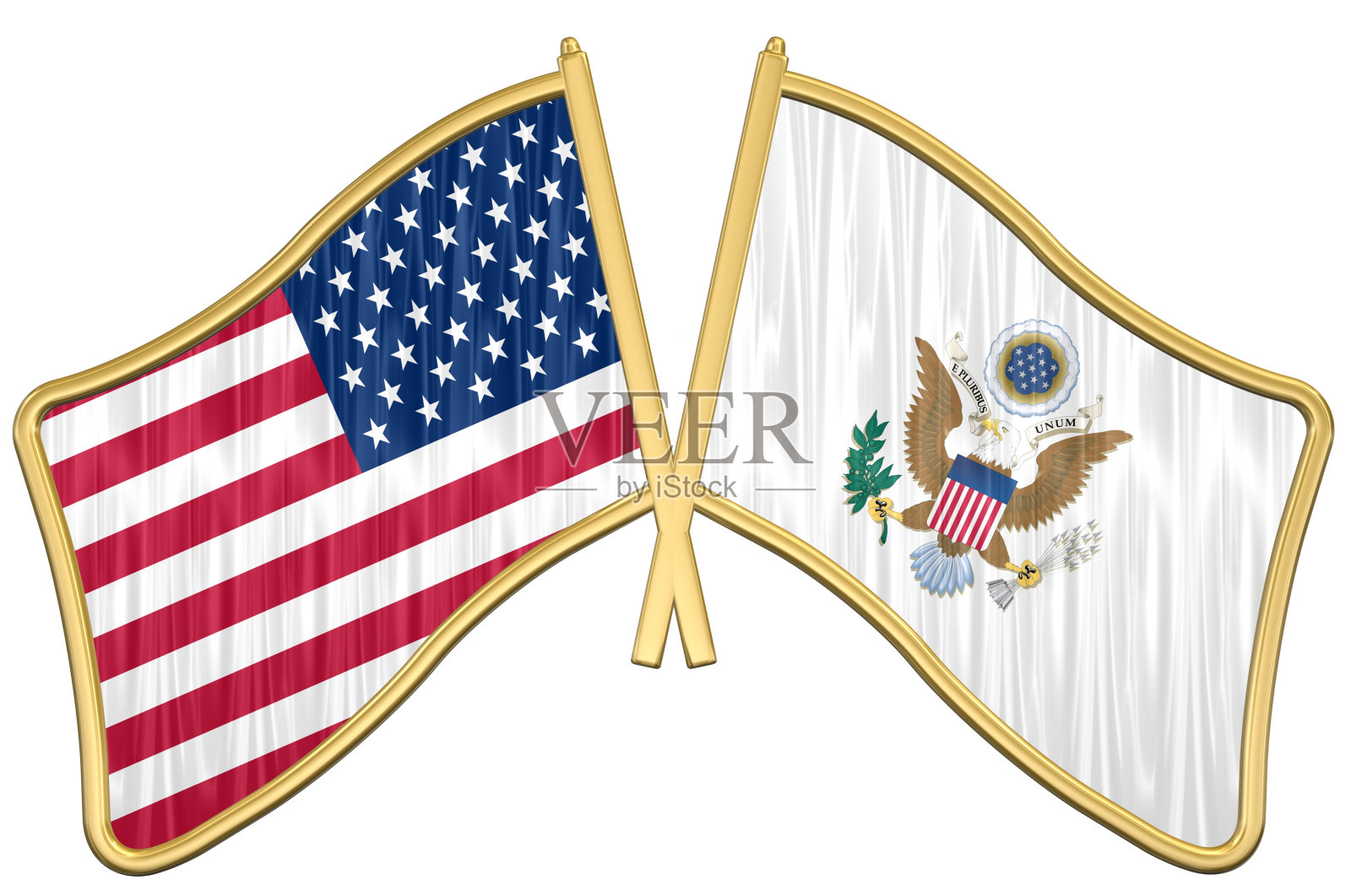 美国国旗和徽章照片摄影图片