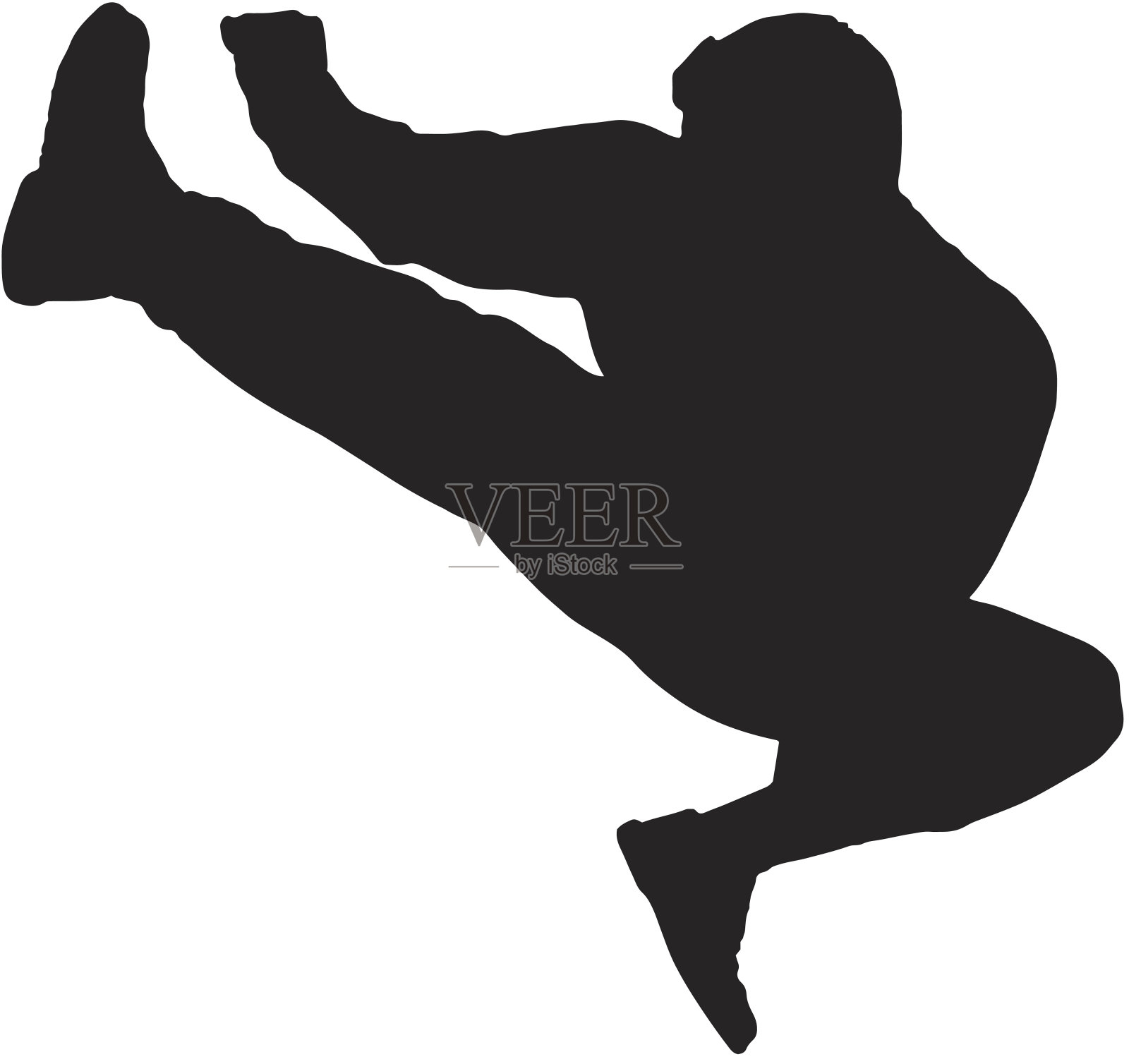 飞踢轮廓插画图片素材