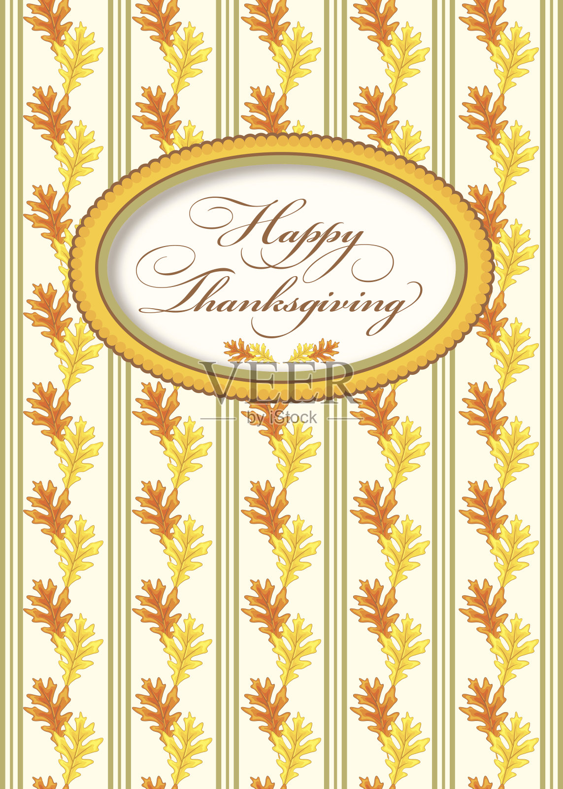 一张感恩节快乐主题的贺卡。设计模板素材