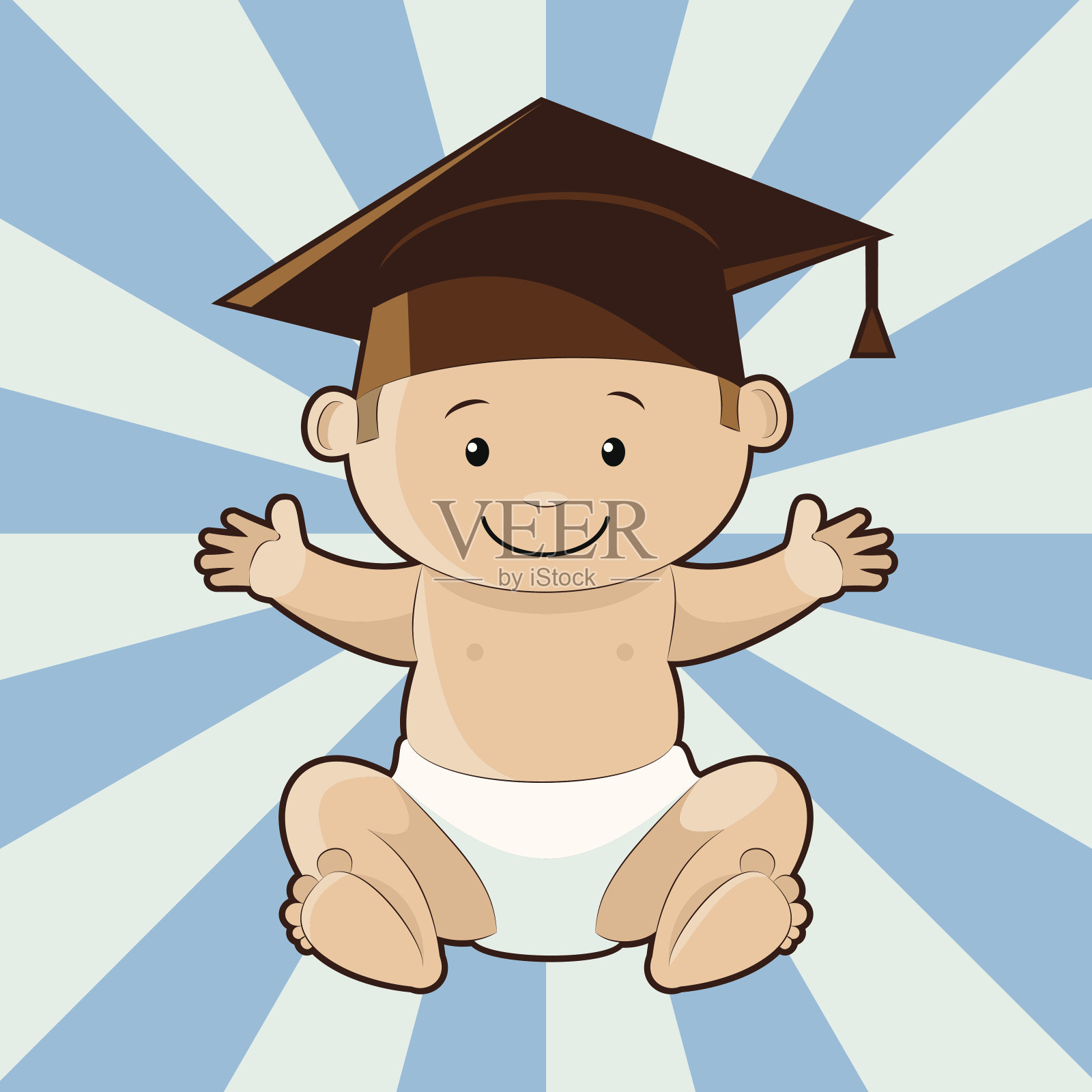 聪明的宝宝插画图片素材