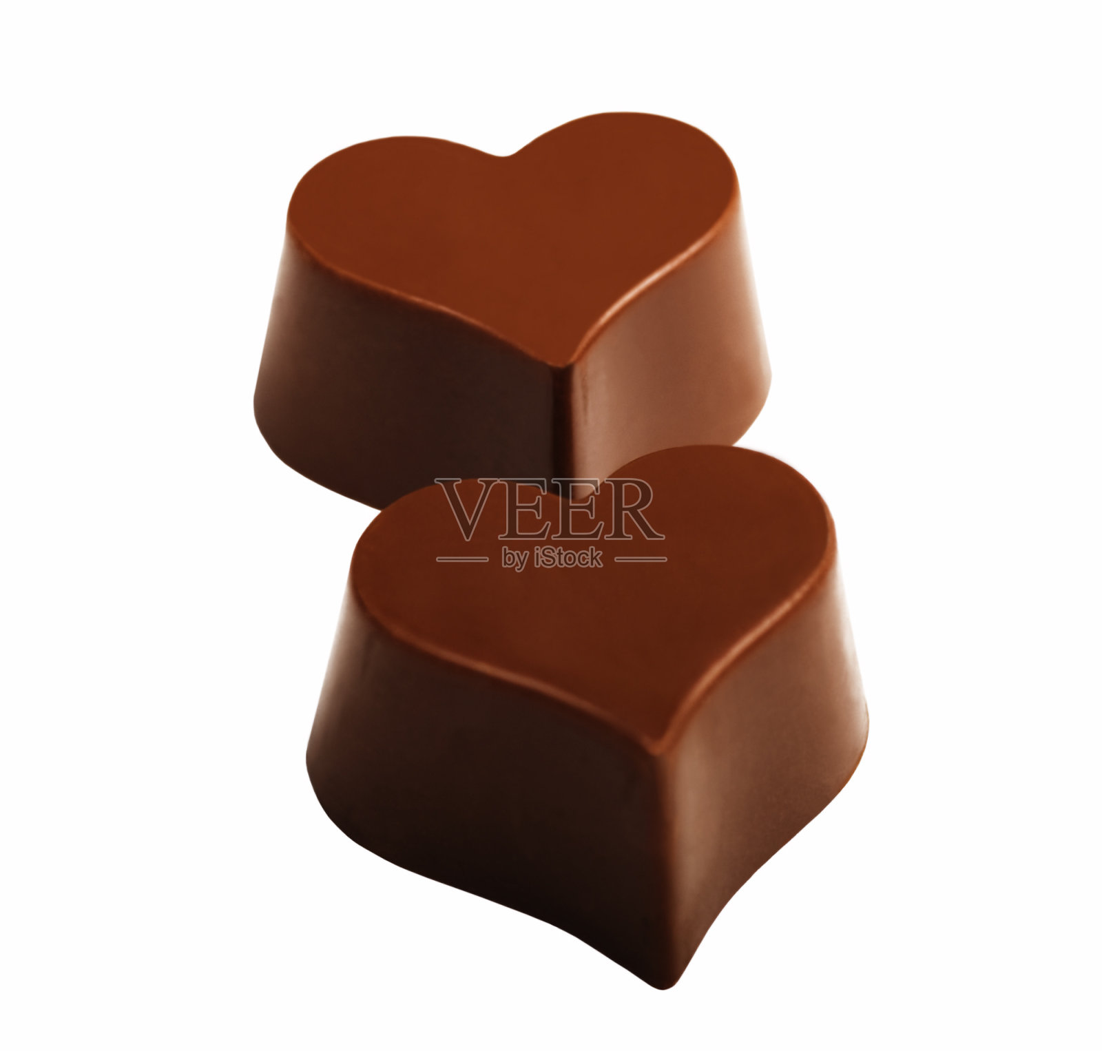 巧克力甜蜜的心。照片摄影图片