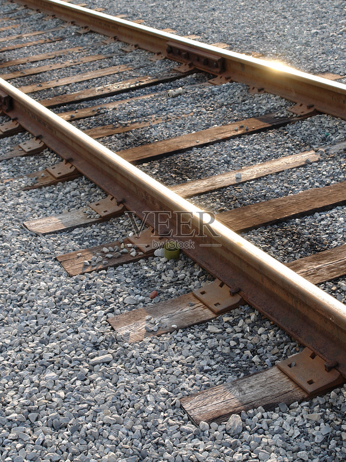 铁路轨道和碎石照片摄影图片