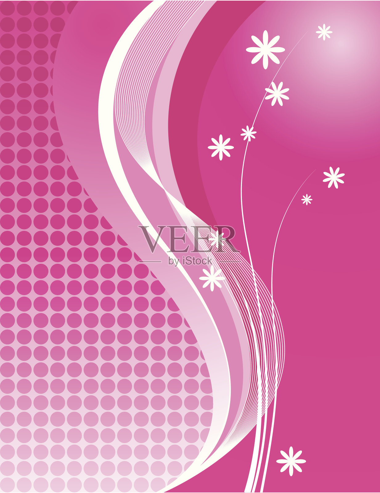 粉色花卉背景插画图片素材