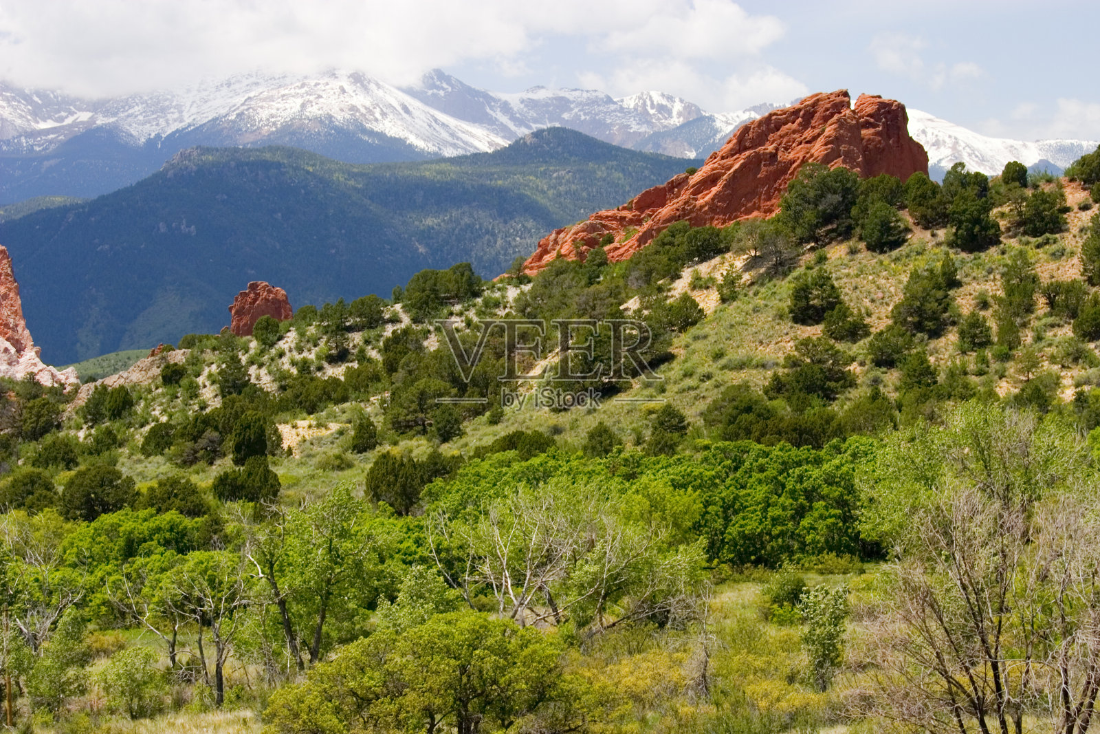 派克峰和科罗拉多泉的众神花园照片摄影图片