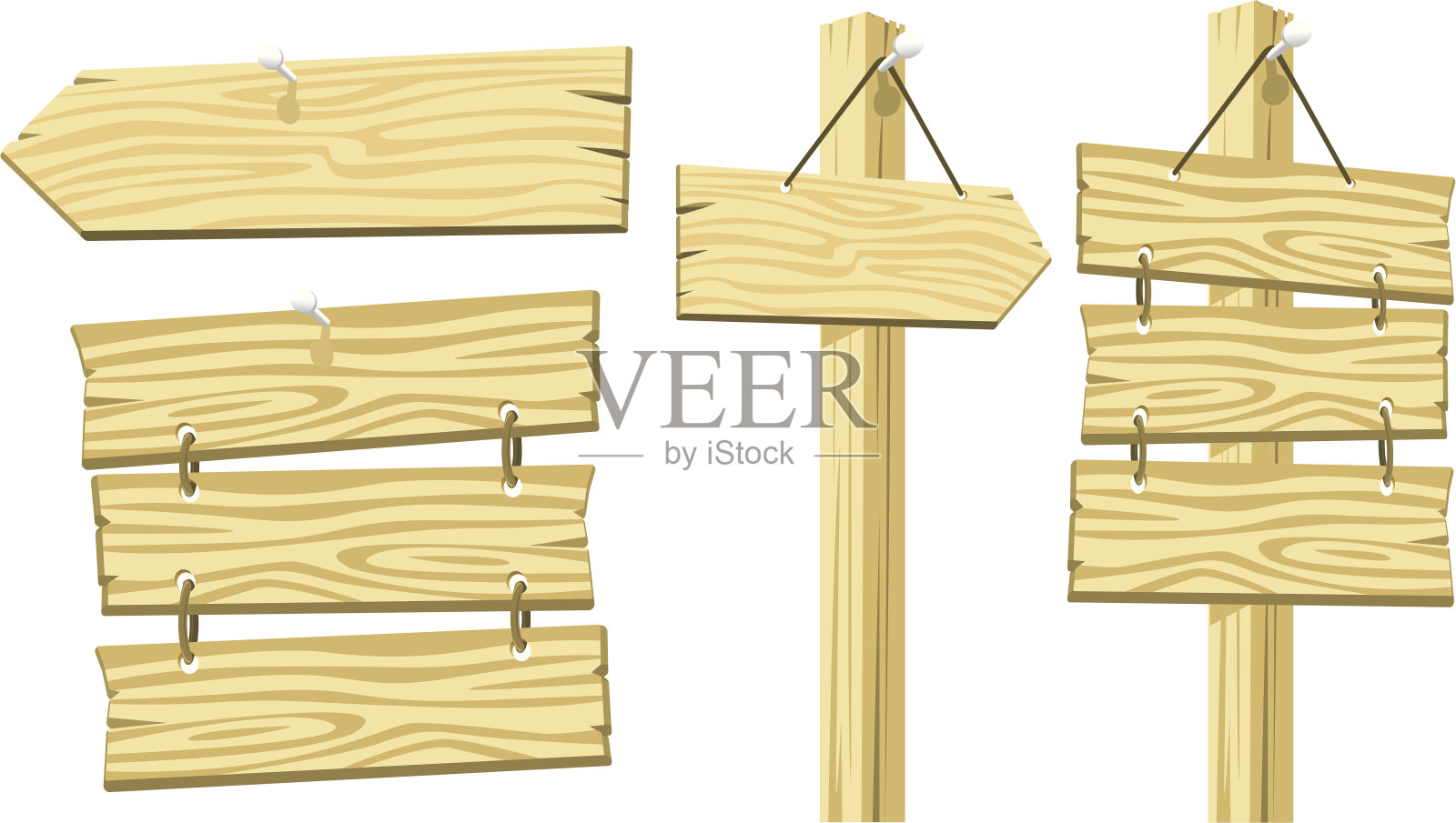 木头的迹象插画图片素材