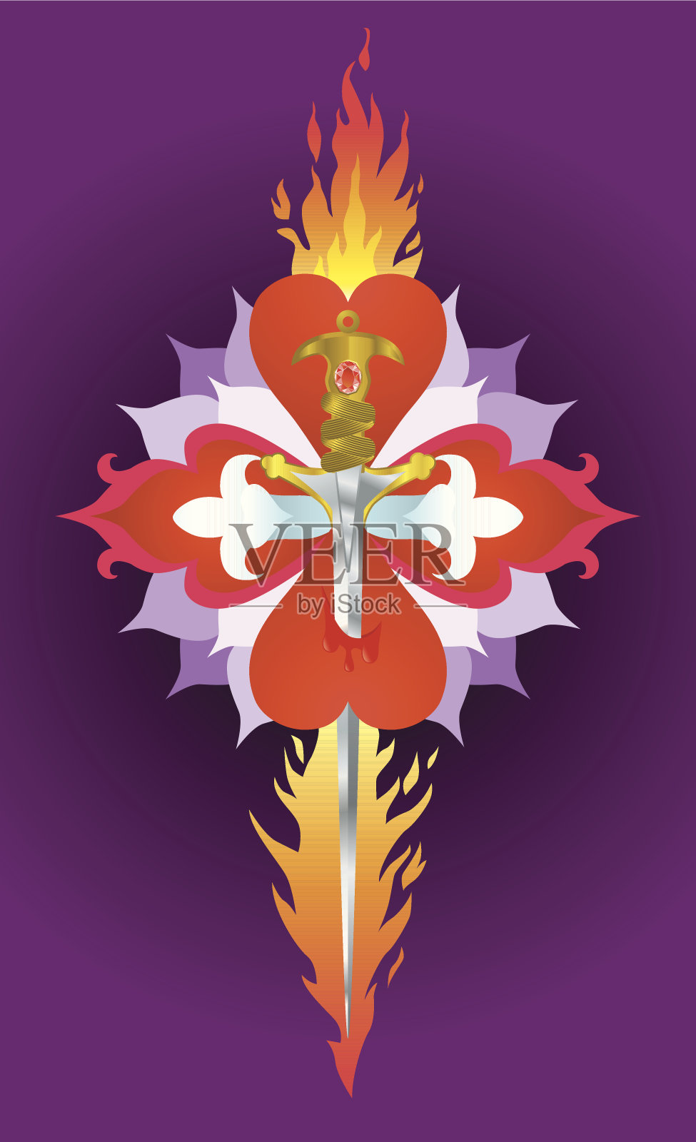 火之剑插画图片素材