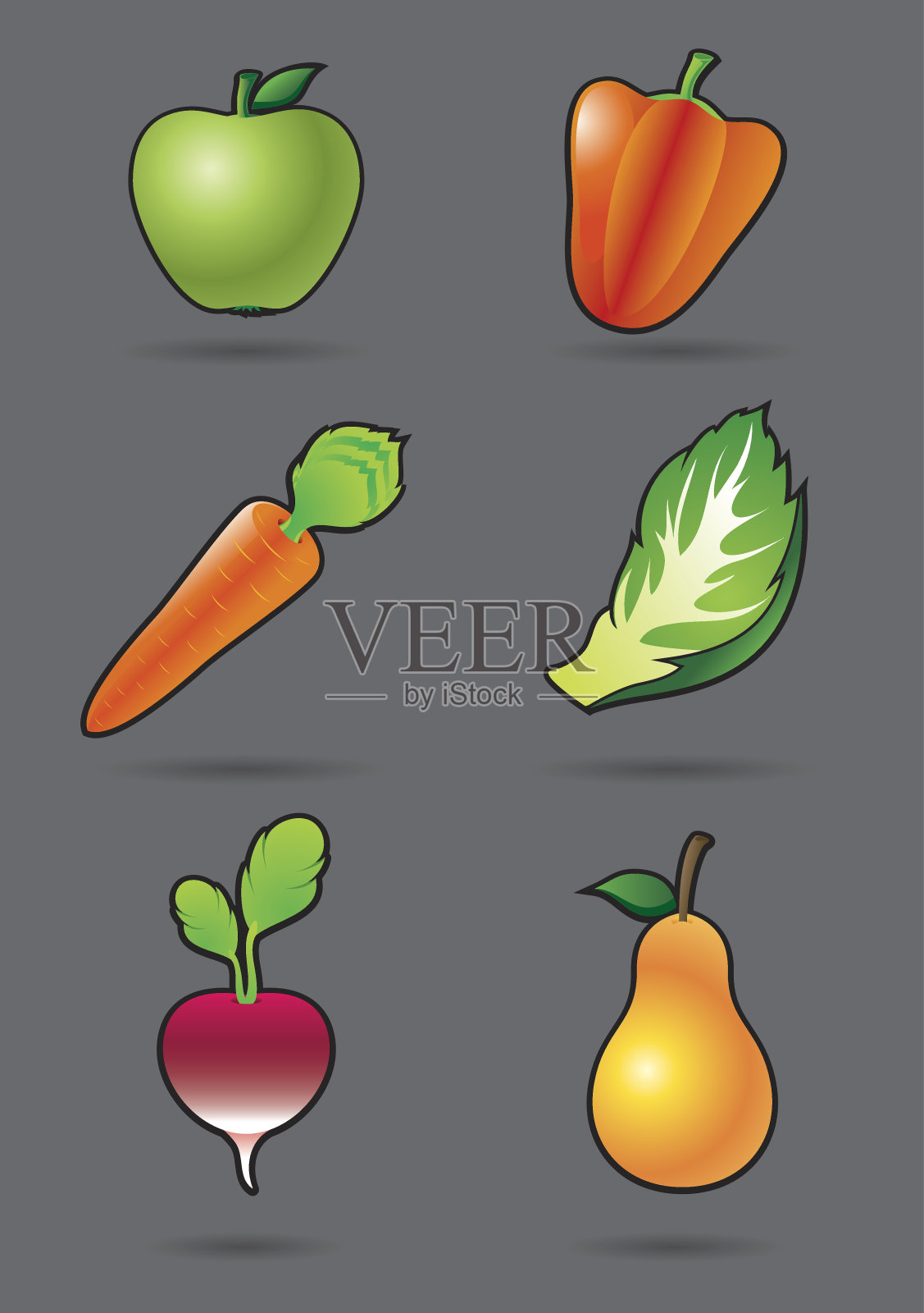 素食图标设置插画图片素材