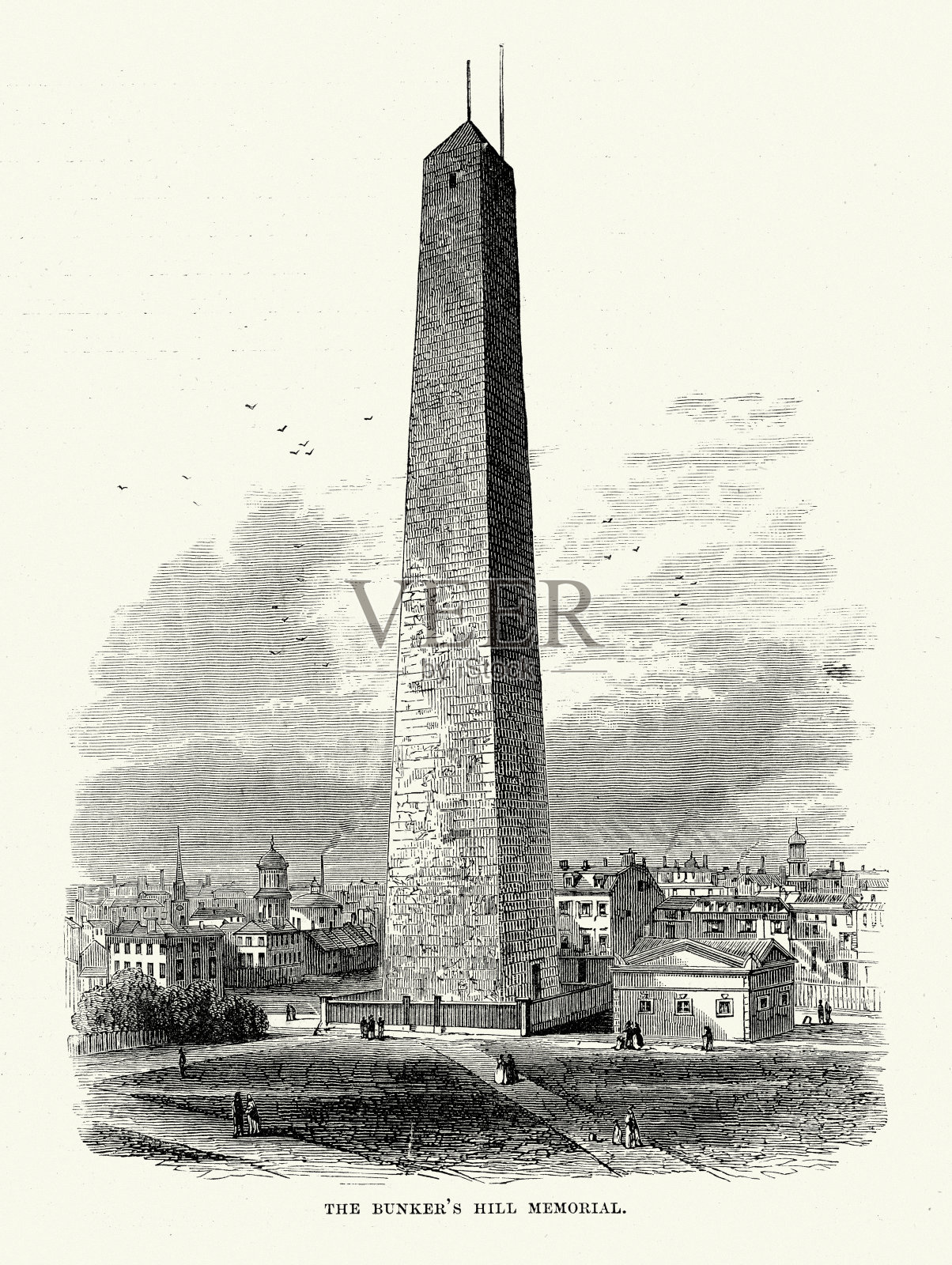 邦克山纪念碑设计元素图片